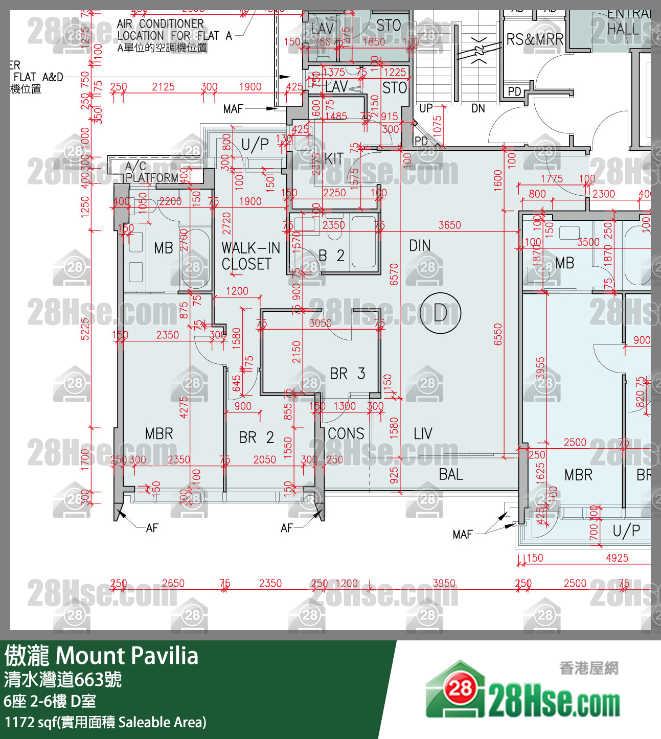 傲瀧 6座 3樓 D室 平面圖