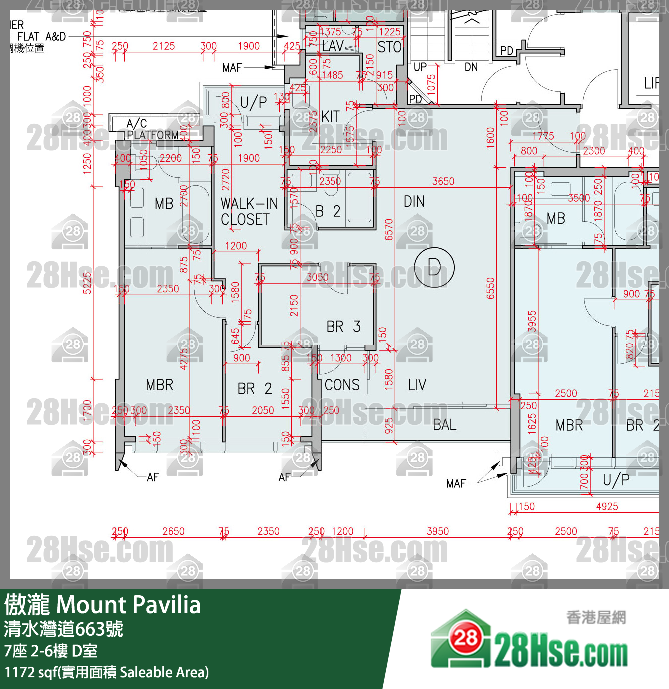 傲瀧 7座 3樓 D室 平面圖
