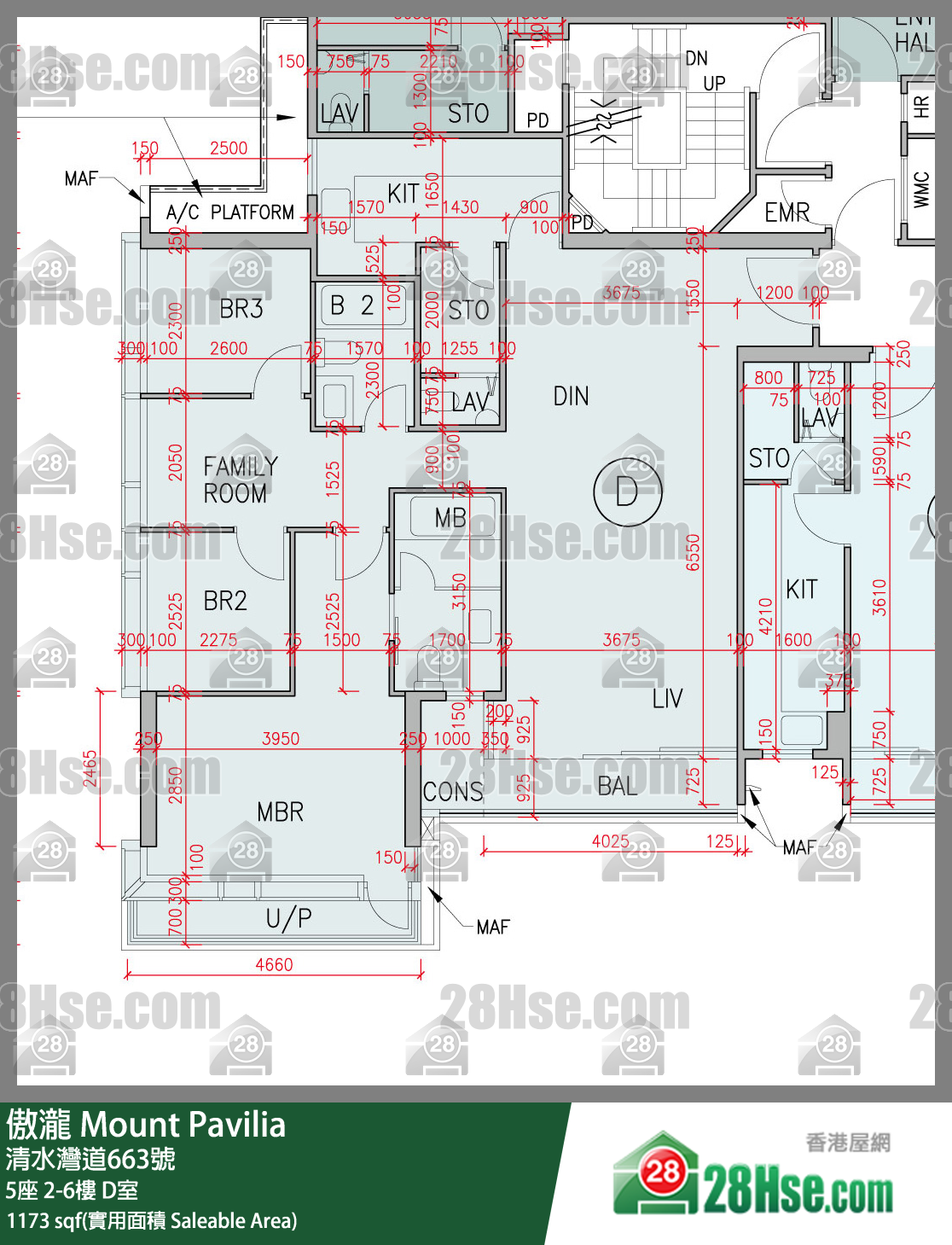 傲瀧 5座 2樓 D室 平面圖