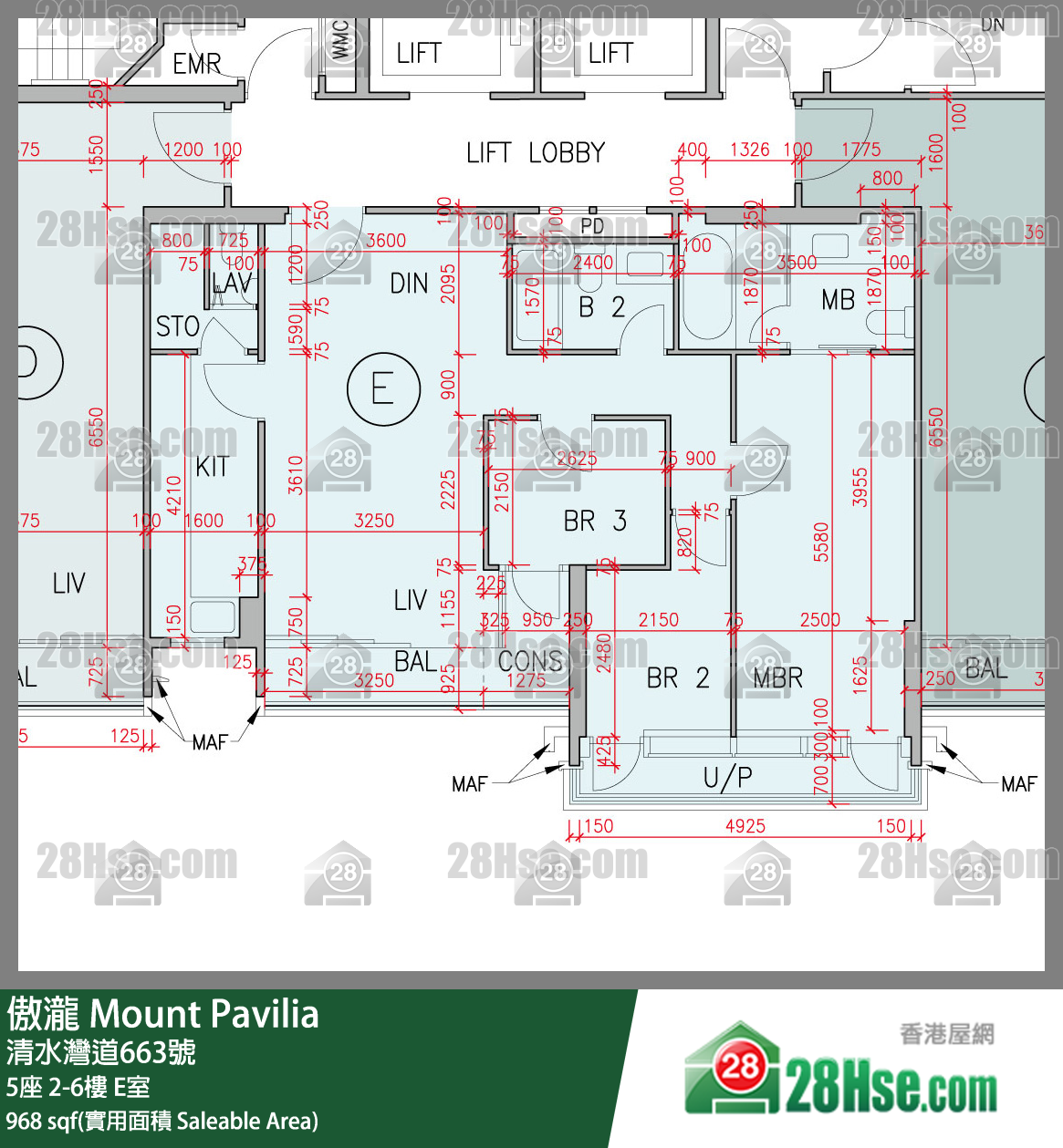 傲瀧 5座 3樓 E室 平面圖