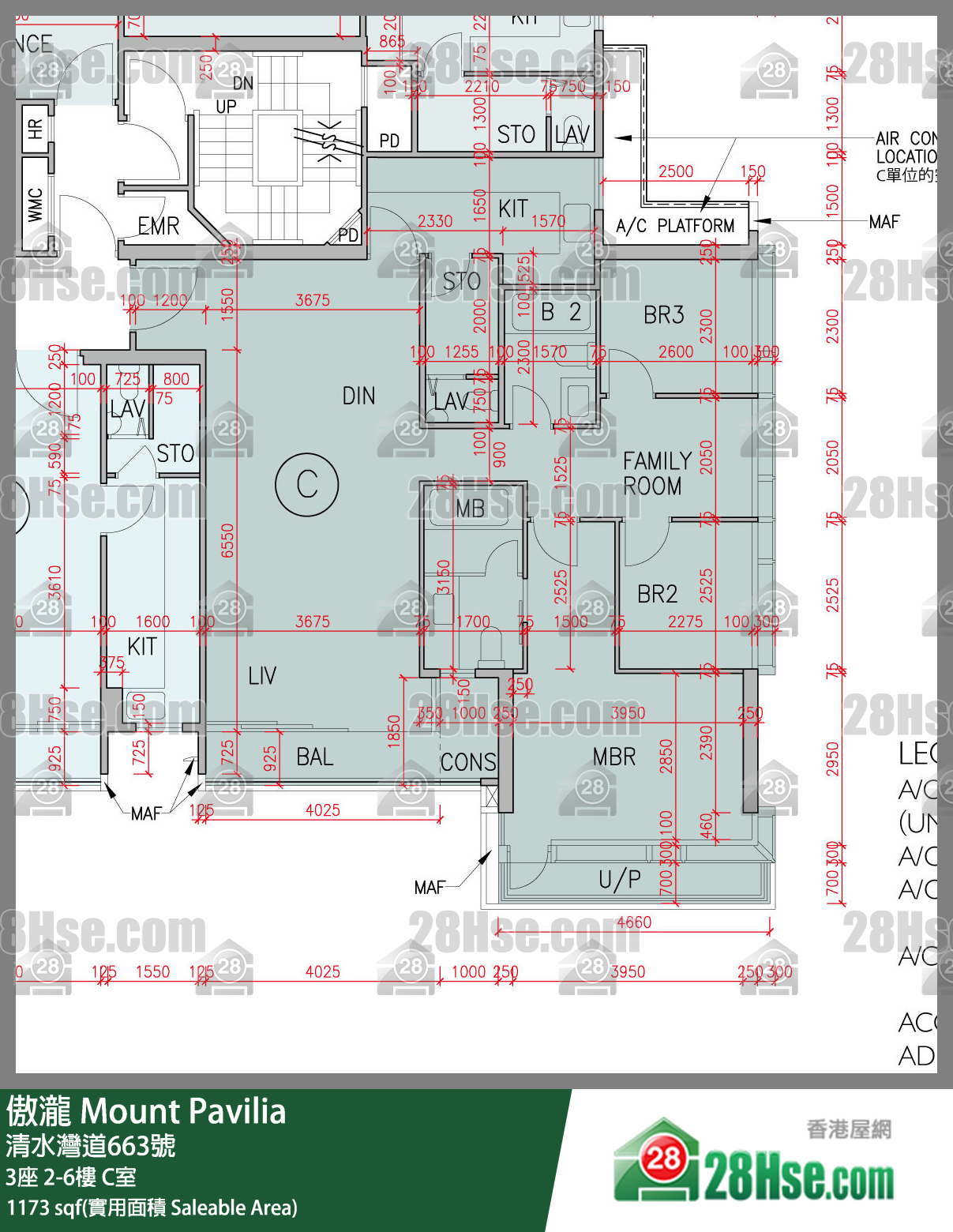 傲瀧 3座6樓 C室 平面圖