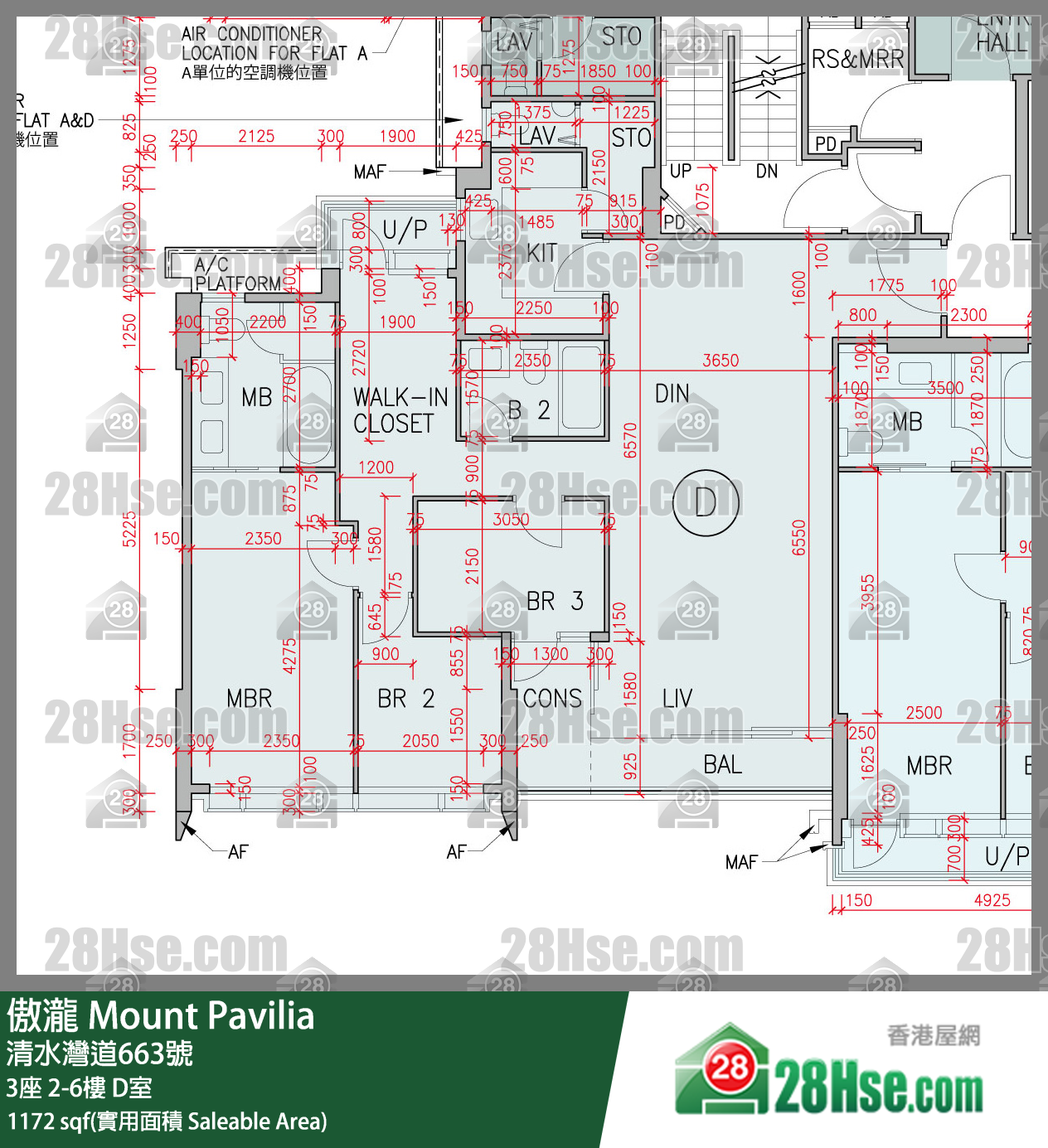 傲瀧 3座 6樓 D室 平面圖