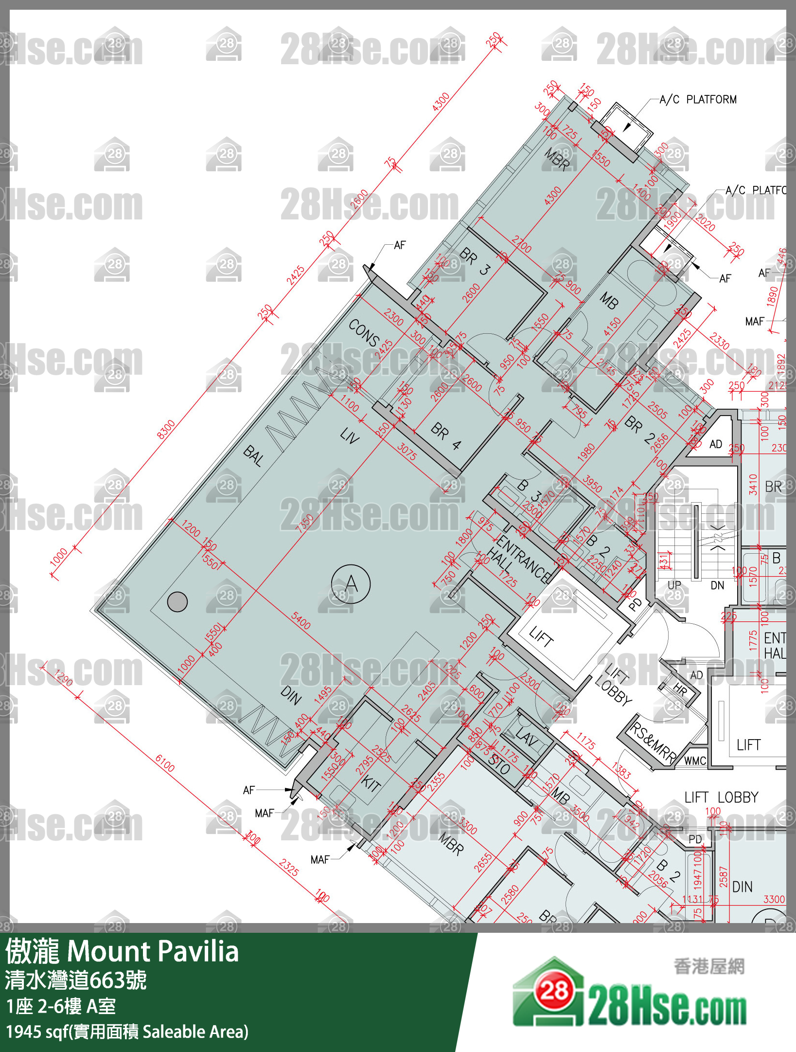 傲瀧 1座 3樓 A室 平面圖