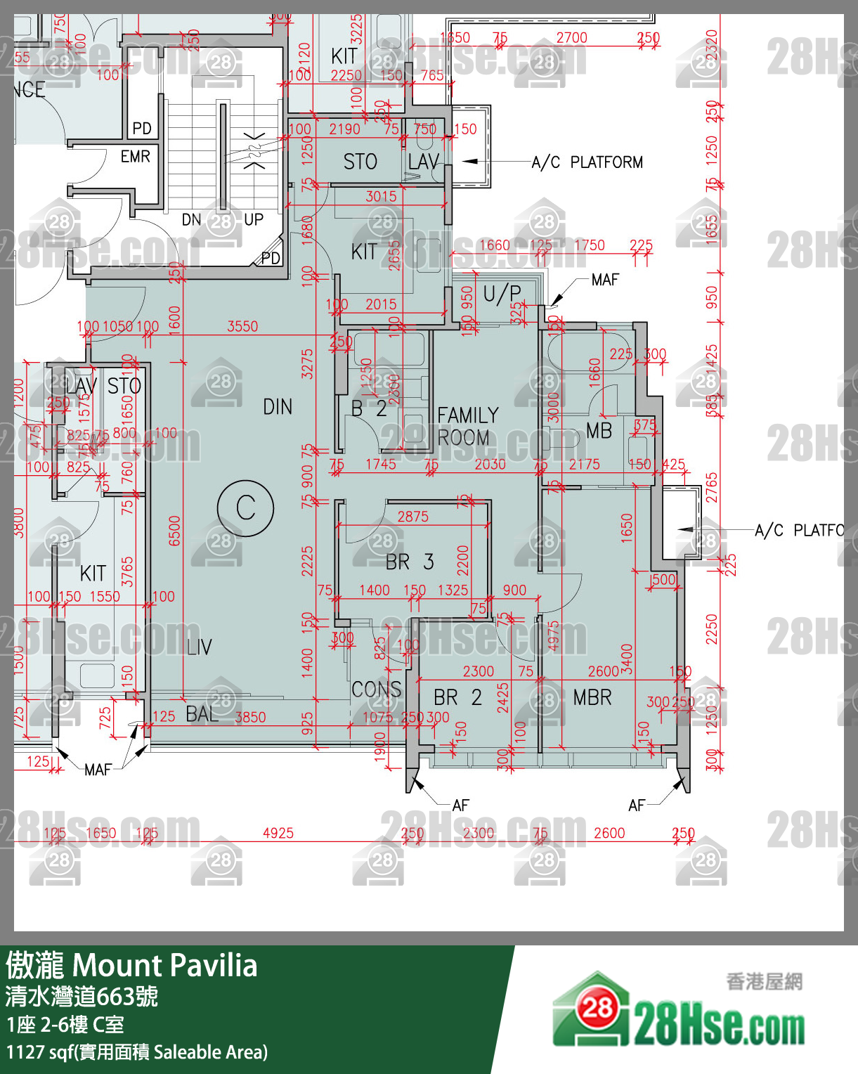 傲瀧 1座 5樓 C室 平面圖