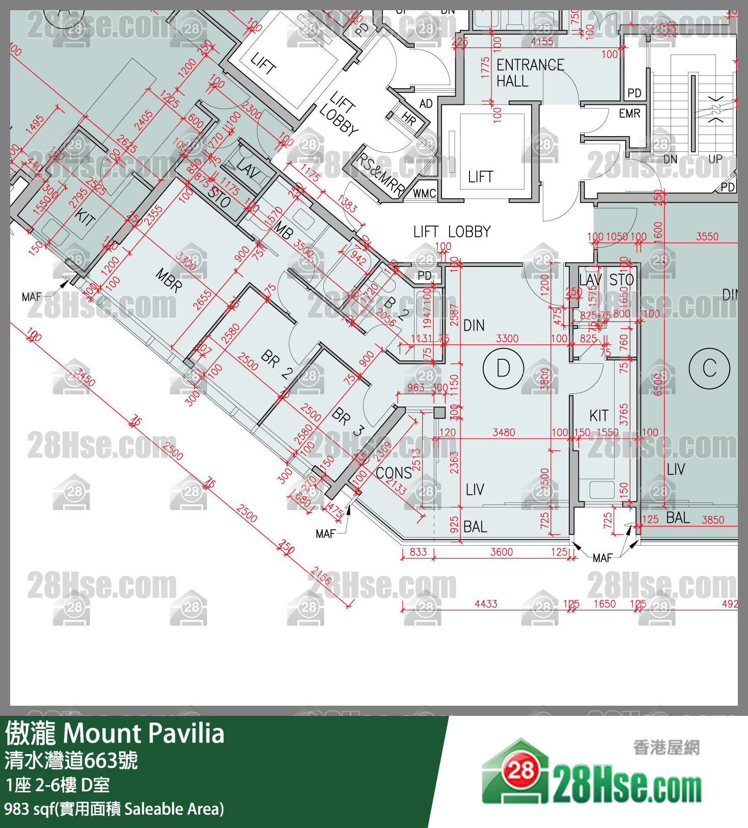 Mount Pavilia Unit FloorPlan (Provided by 28Hse)