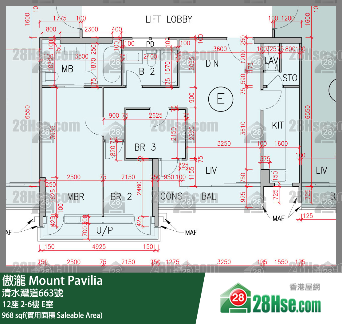 傲瀧 12座2樓 E室 平面圖
