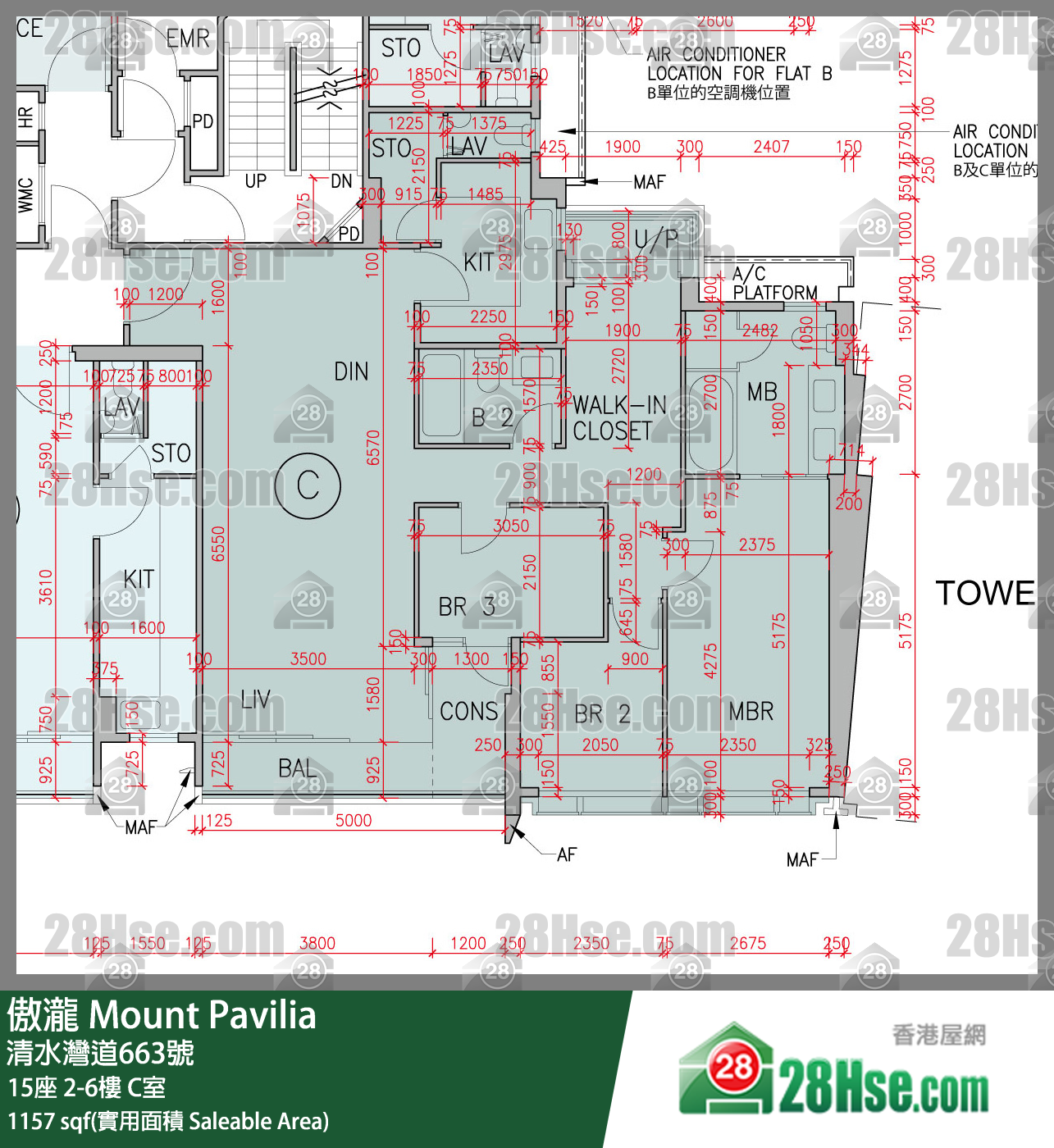 傲瀧 15座 6樓 C室 平面圖