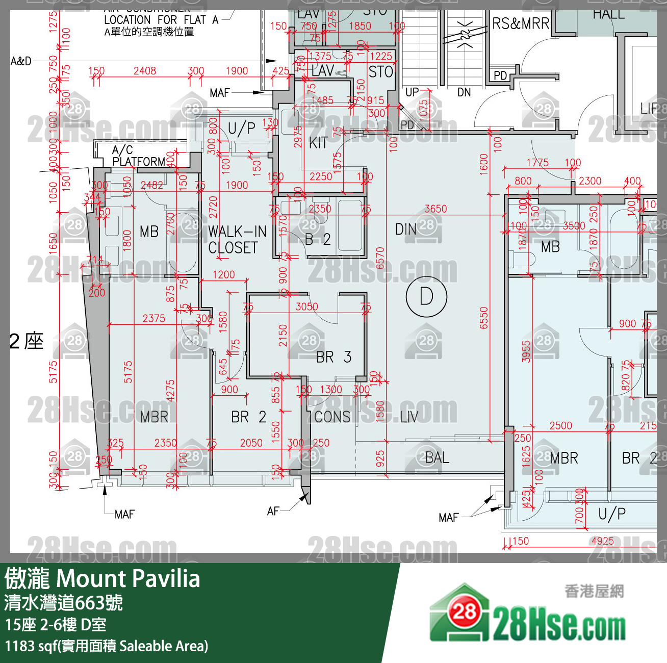 傲瀧 15座 5樓 D室 平面圖