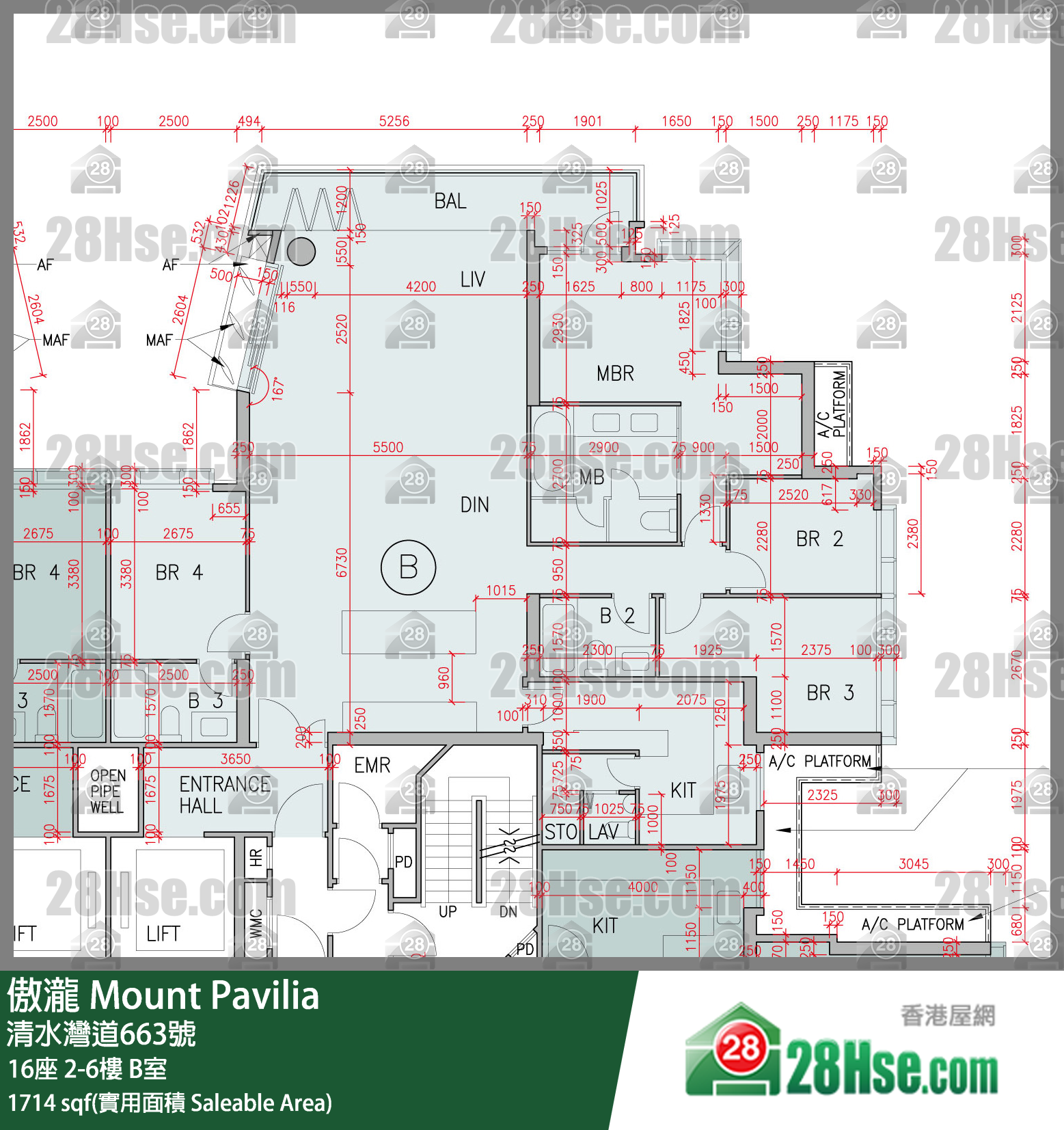 傲瀧 16座 2樓 B室 平面圖