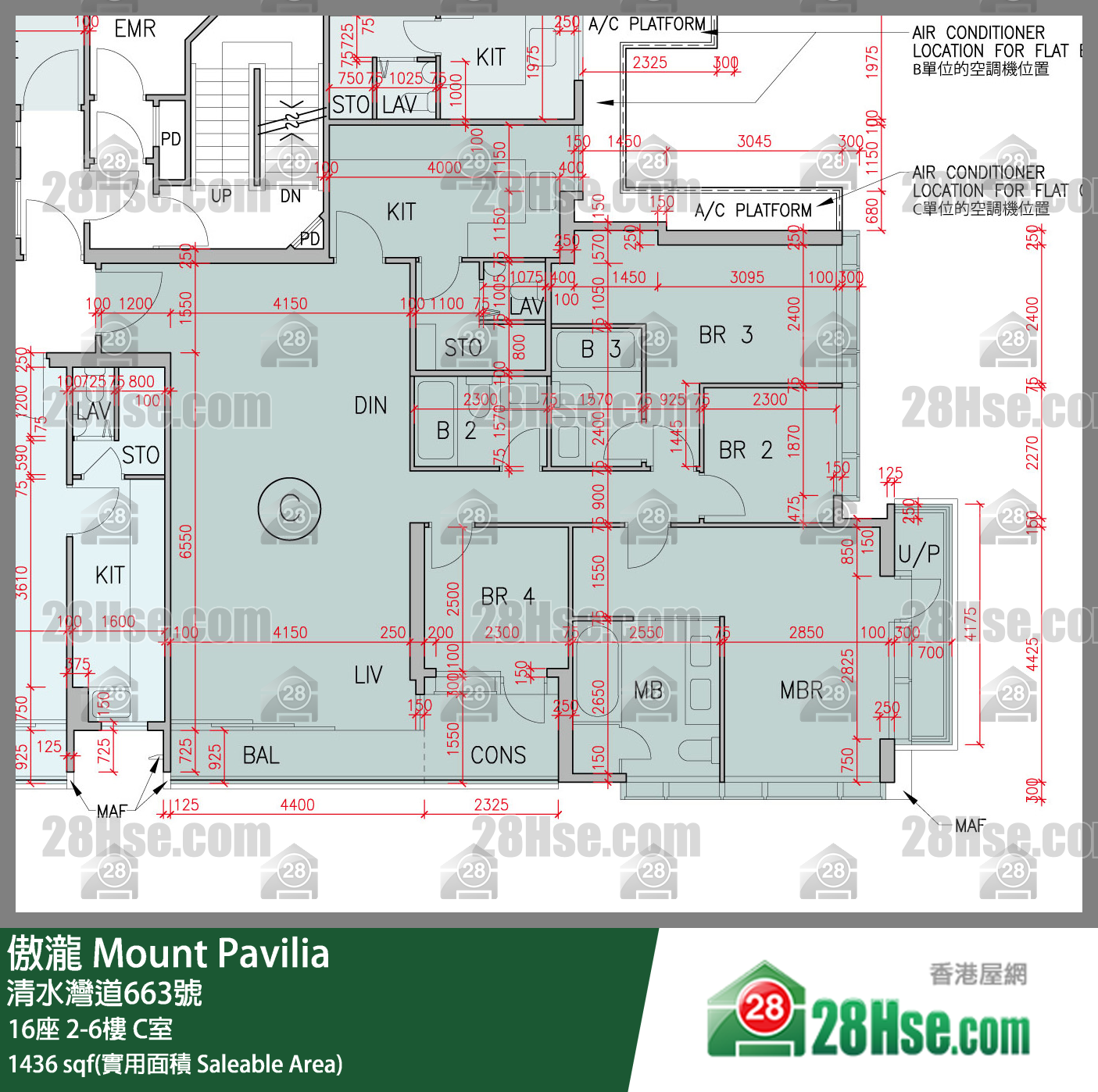傲瀧 16座5樓 C室 平面圖
