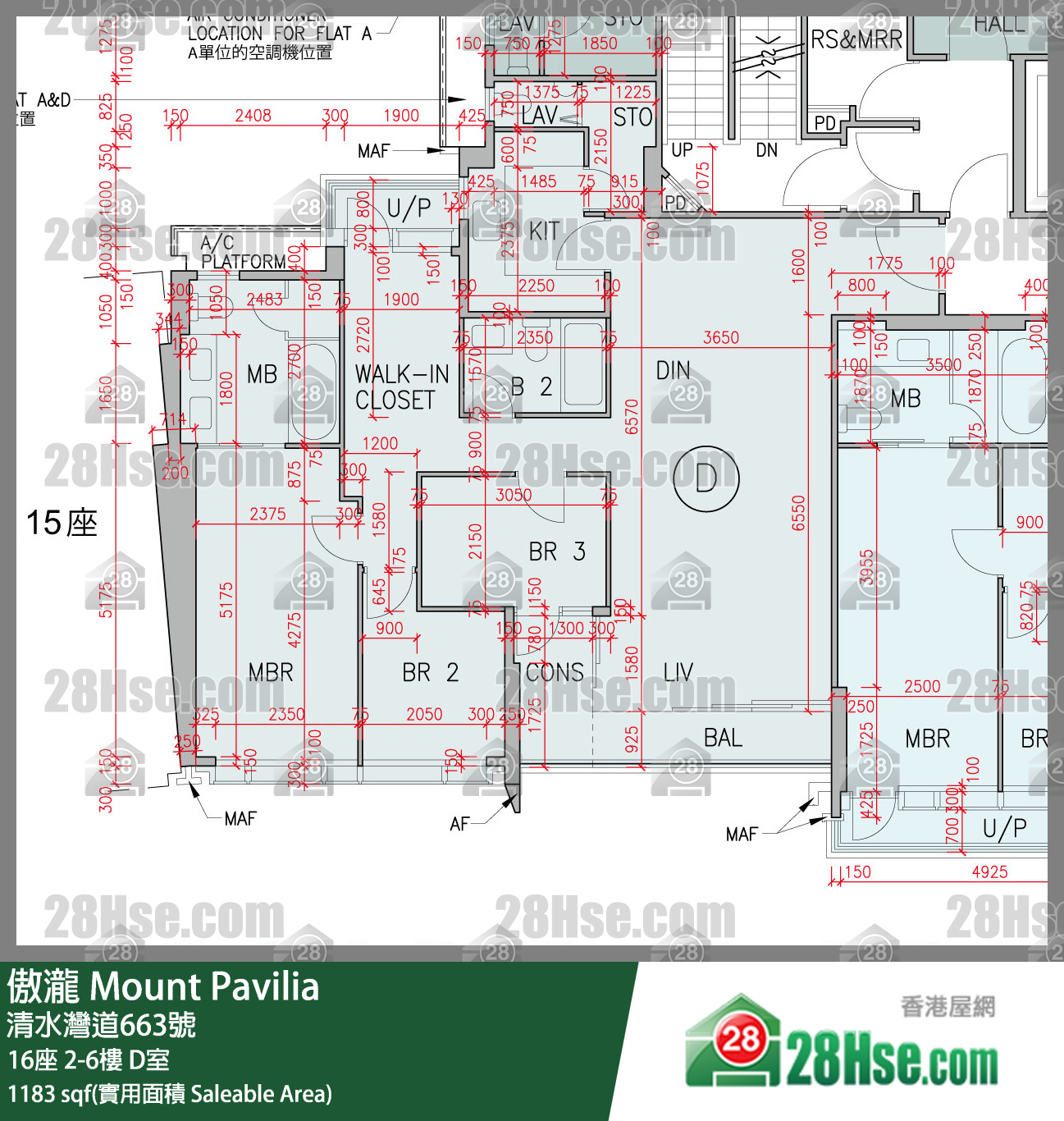 傲瀧 16座 5樓 D室 平面圖