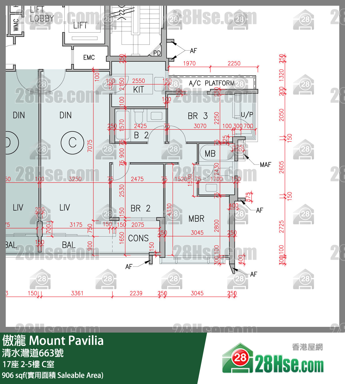 傲瀧 17座5樓 C室 平面圖