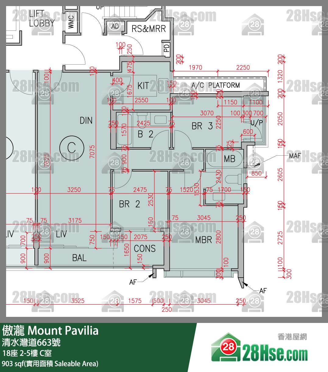 傲瀧 18座5樓 C室 平面圖