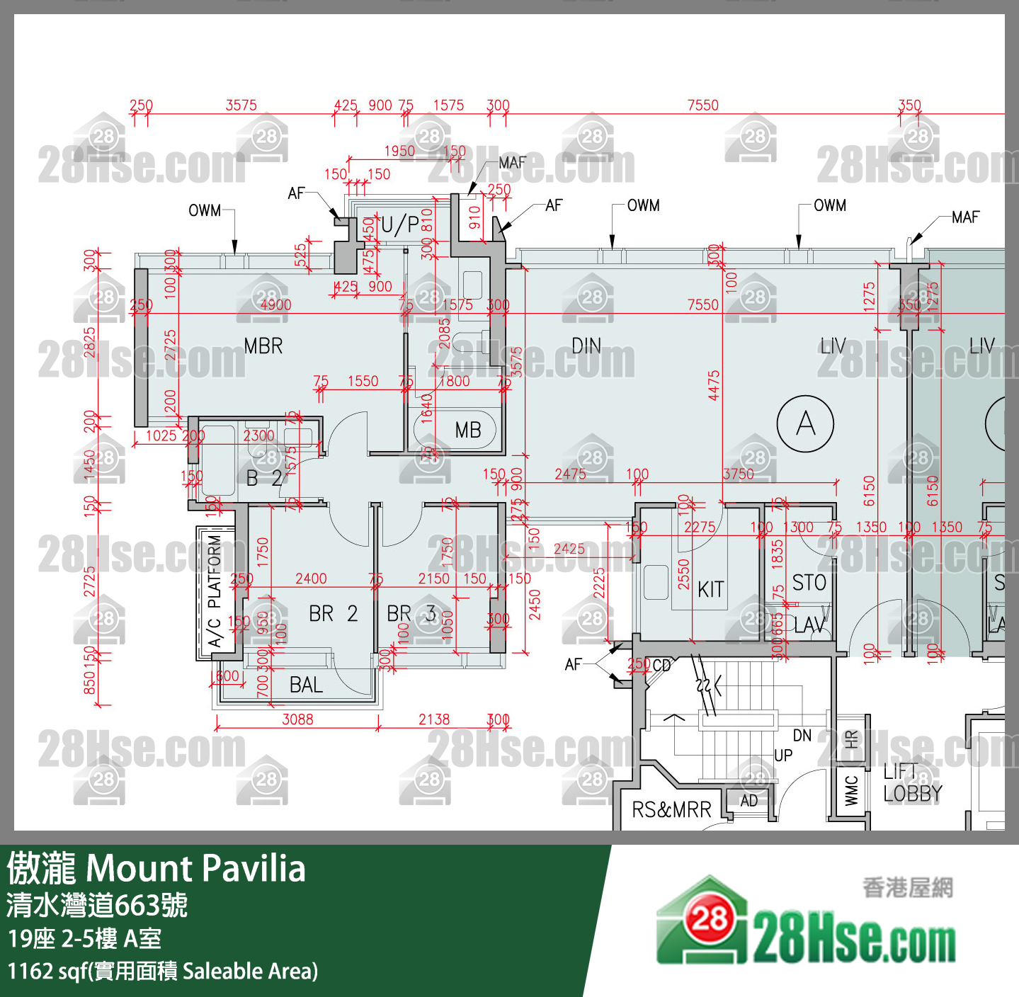 傲瀧 19座 3樓 A室 平面圖