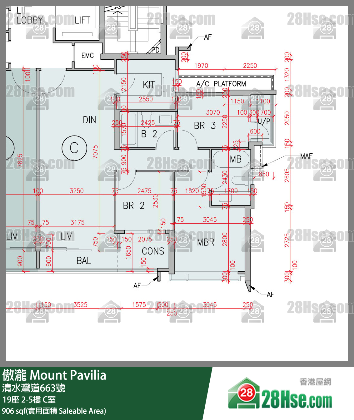 傲瀧 19座2樓 C室 平面圖