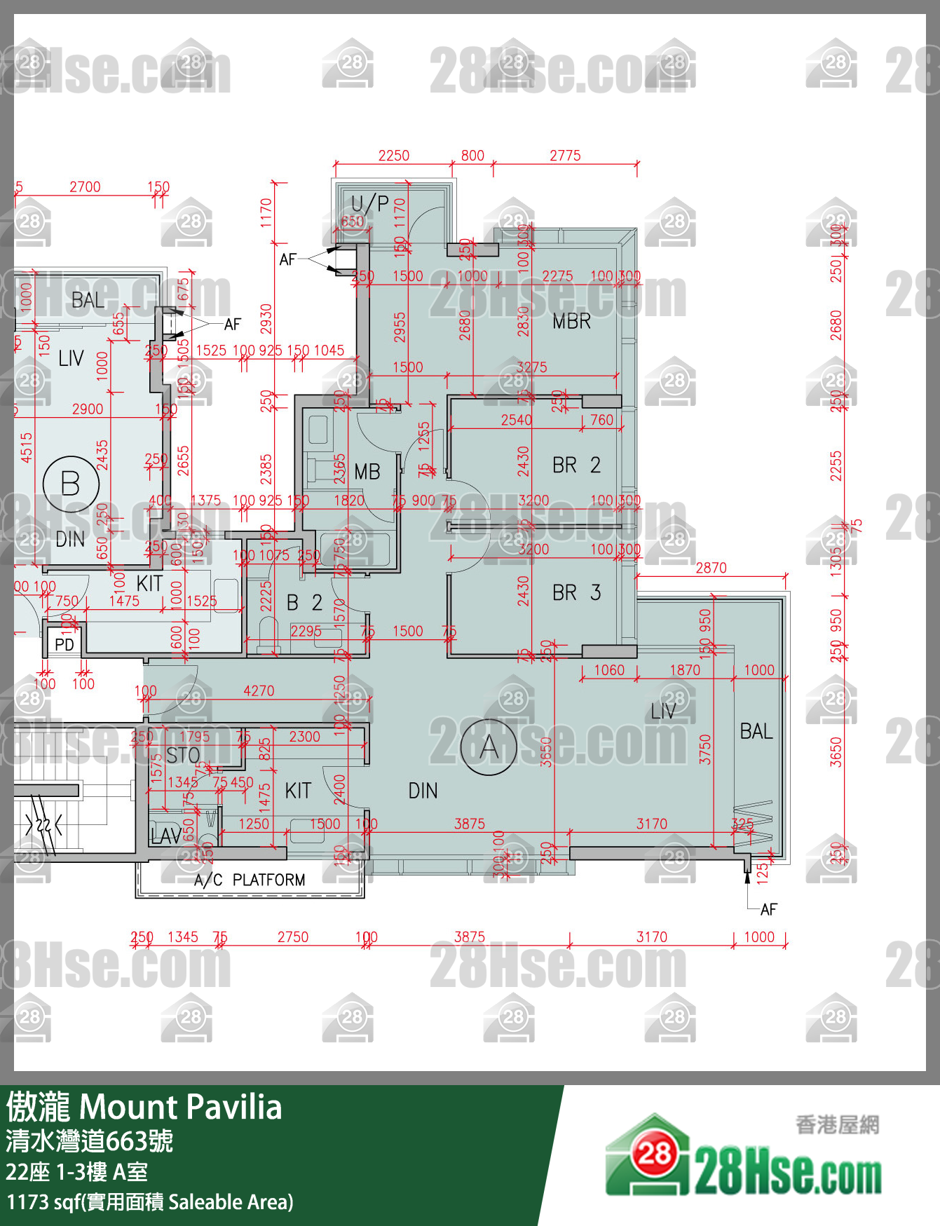 傲瀧 22座 1樓 A室 平面圖