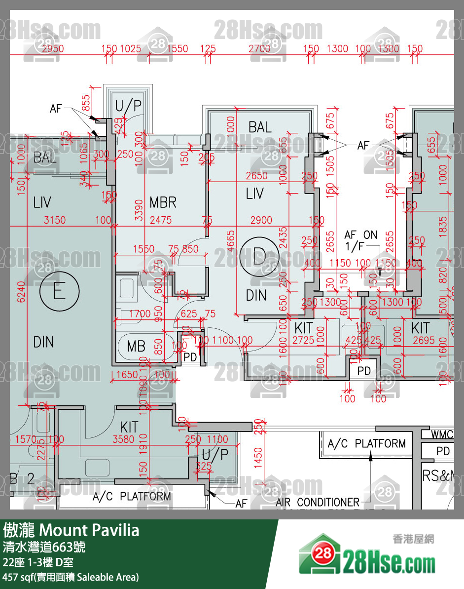 傲瀧 22座2樓 D室 平面圖