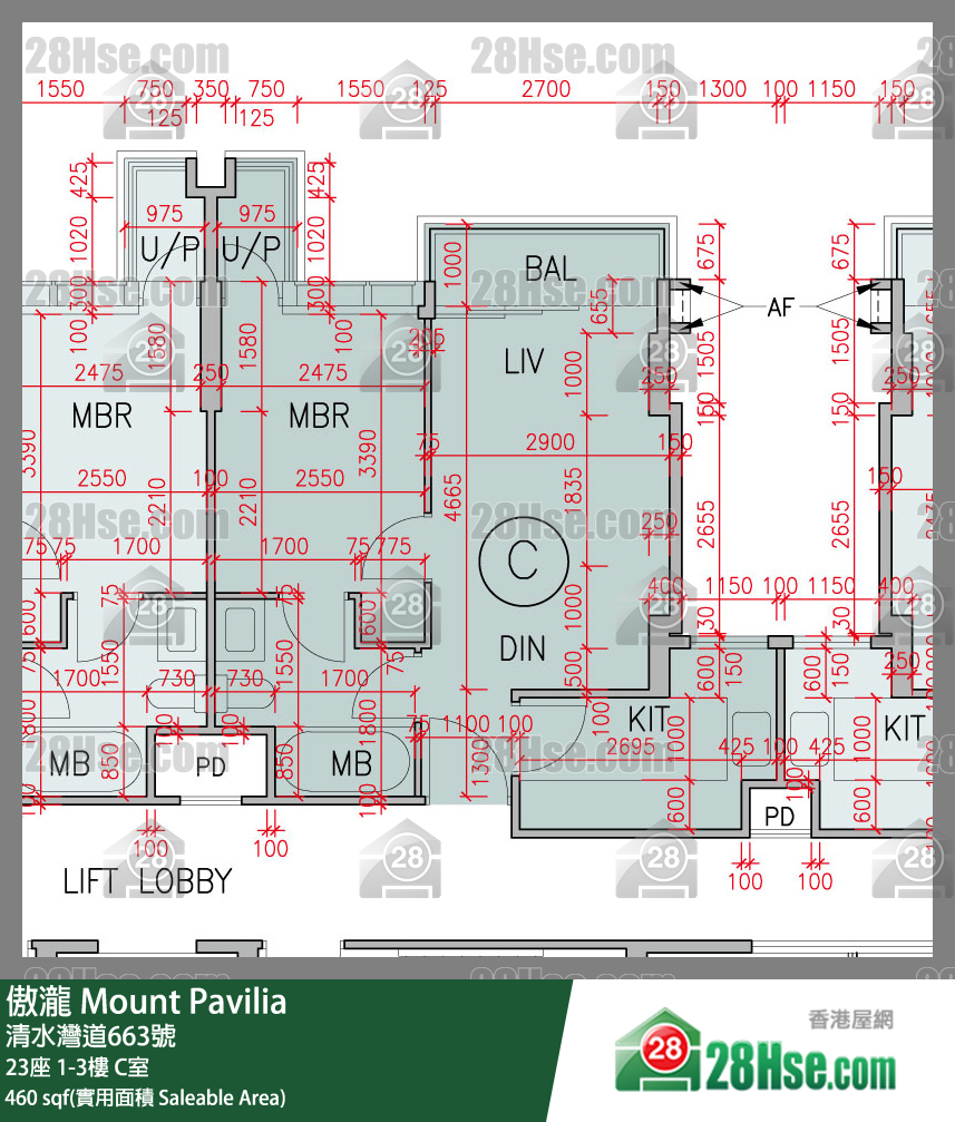 傲瀧 23座1樓 C室 平面圖