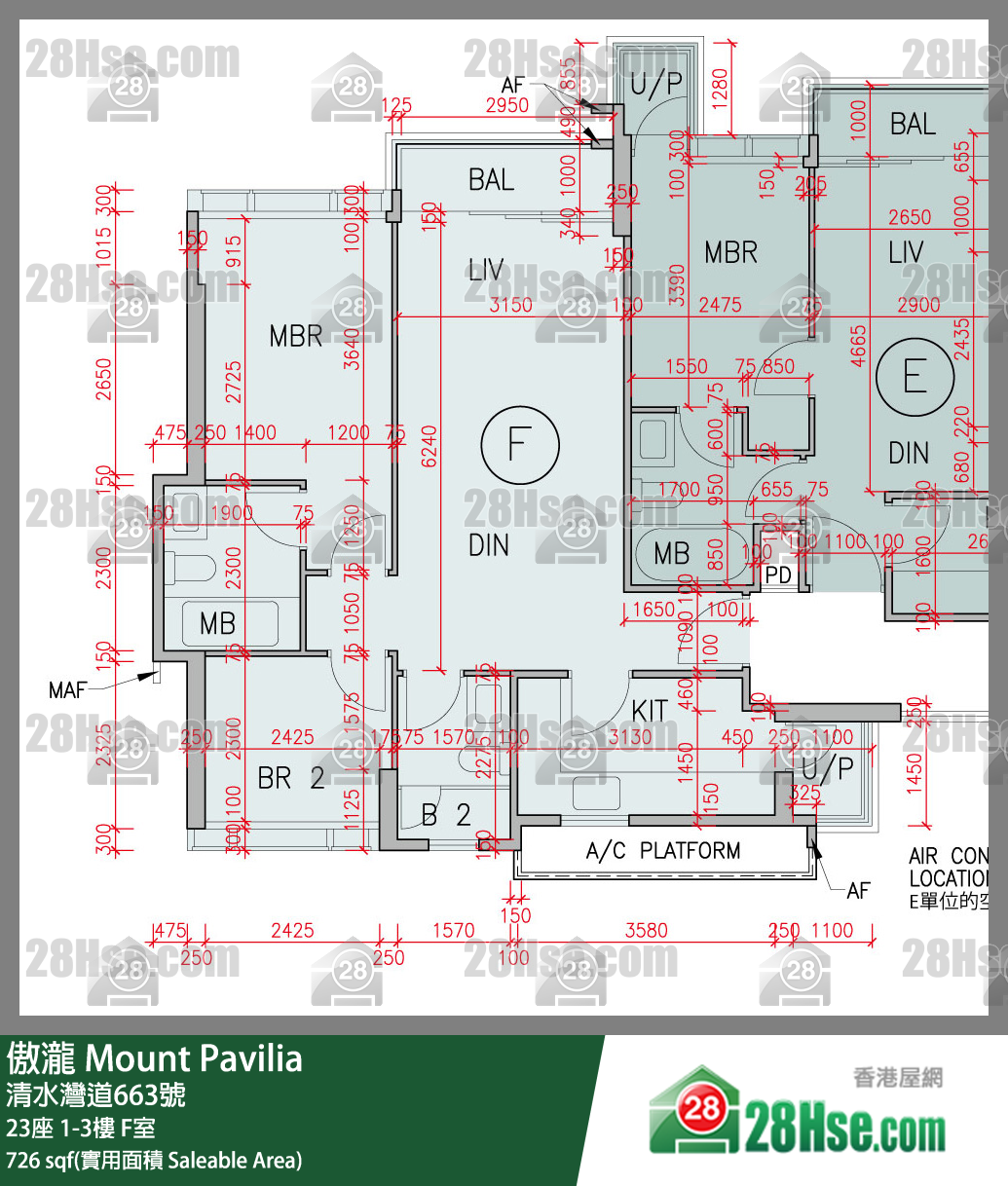 傲瀧 23座1樓 F室 平面圖