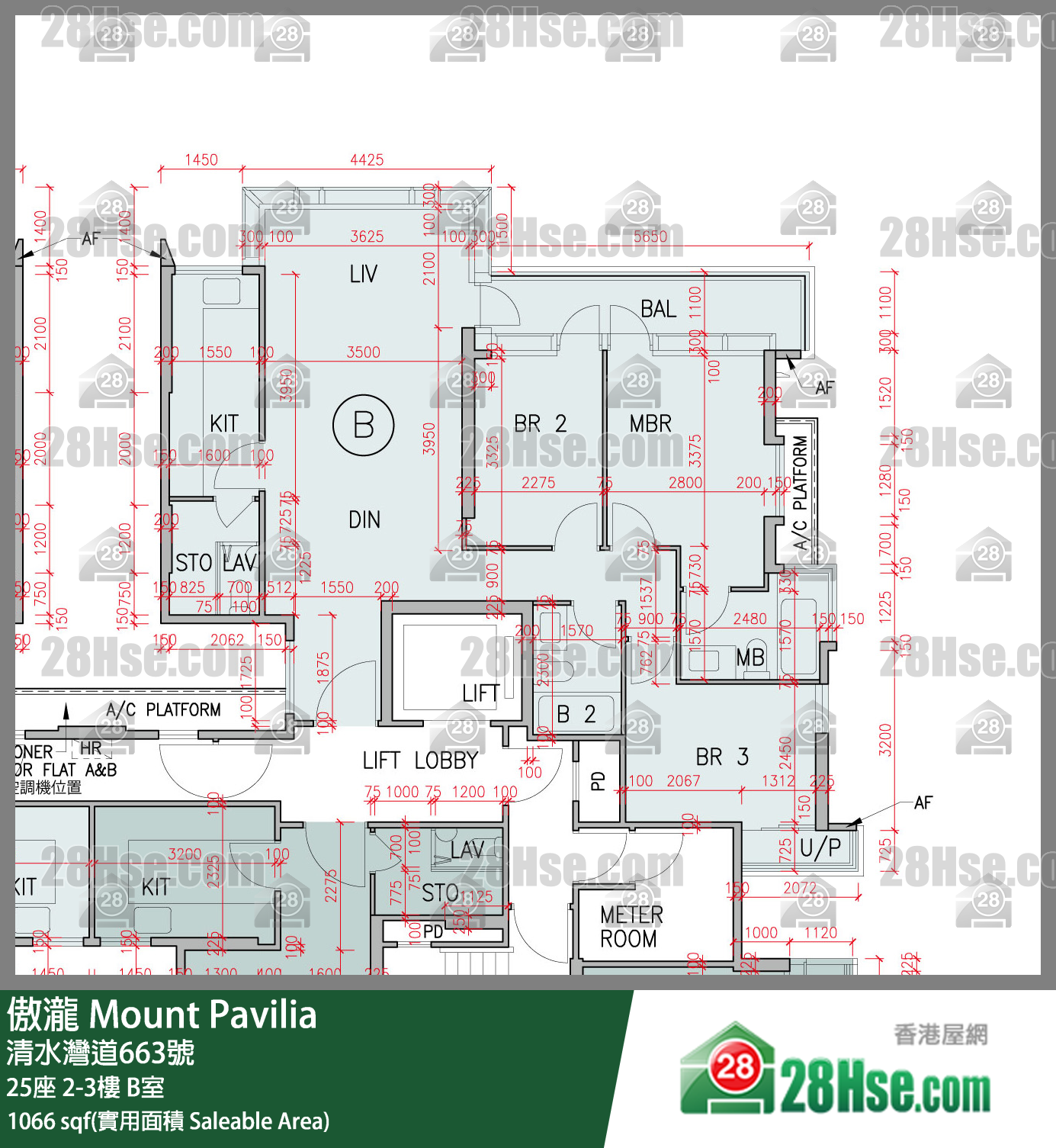 傲瀧 25座 2樓 B室 平面圖