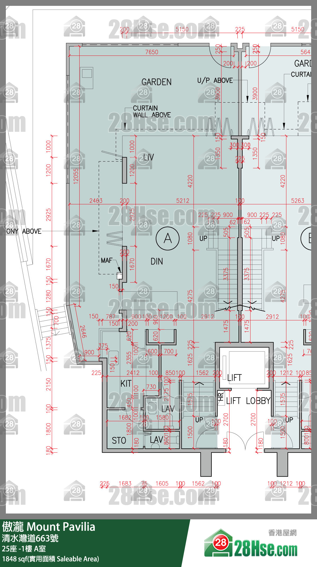 傲瀧 25座UG樓 A室 平面圖