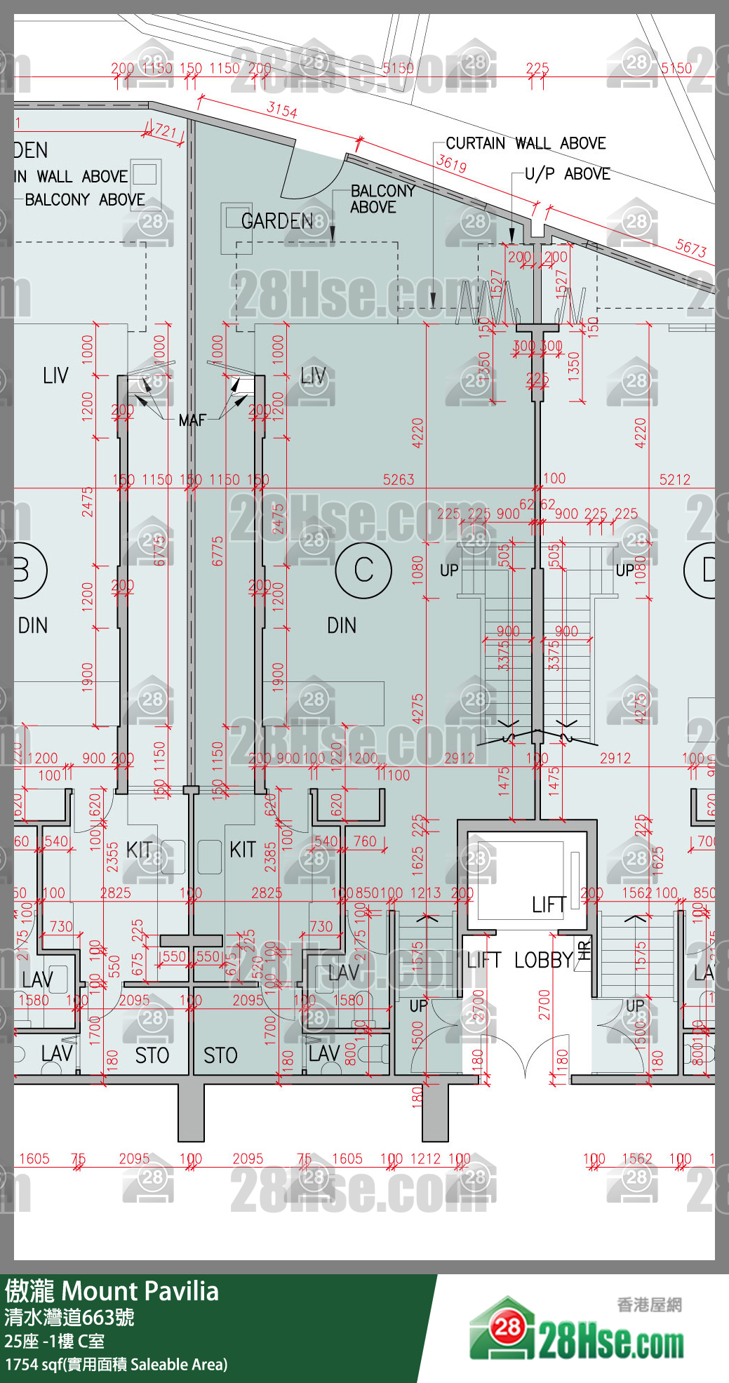 傲瀧 25座UG樓 C室 平面圖