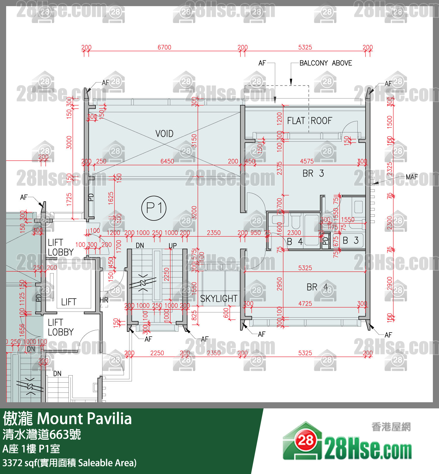 傲瀧 A座1樓 P1室 平面圖