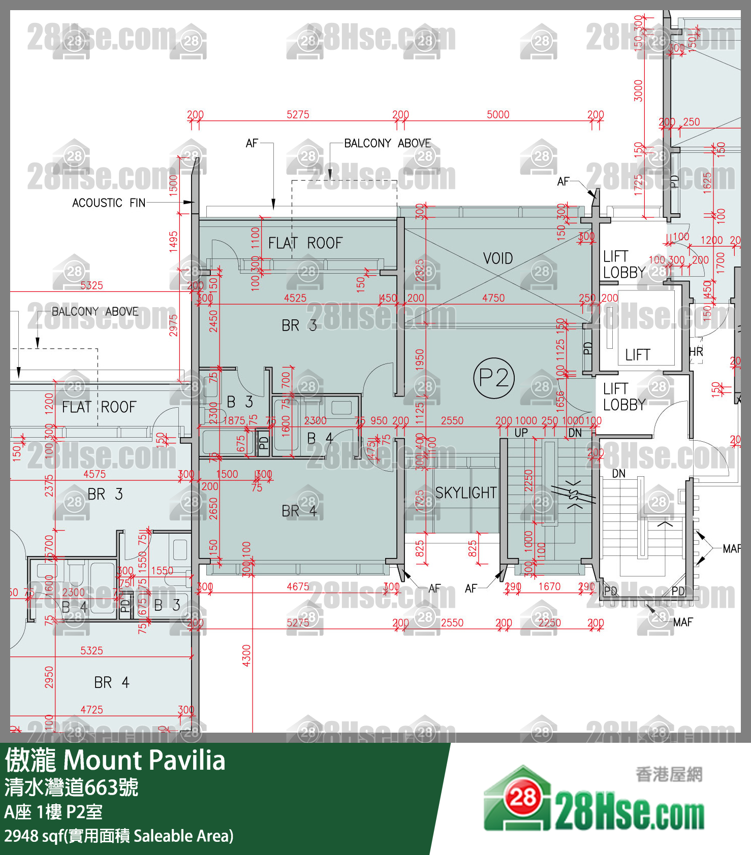 傲瀧 A座1樓 P2室 平面圖
