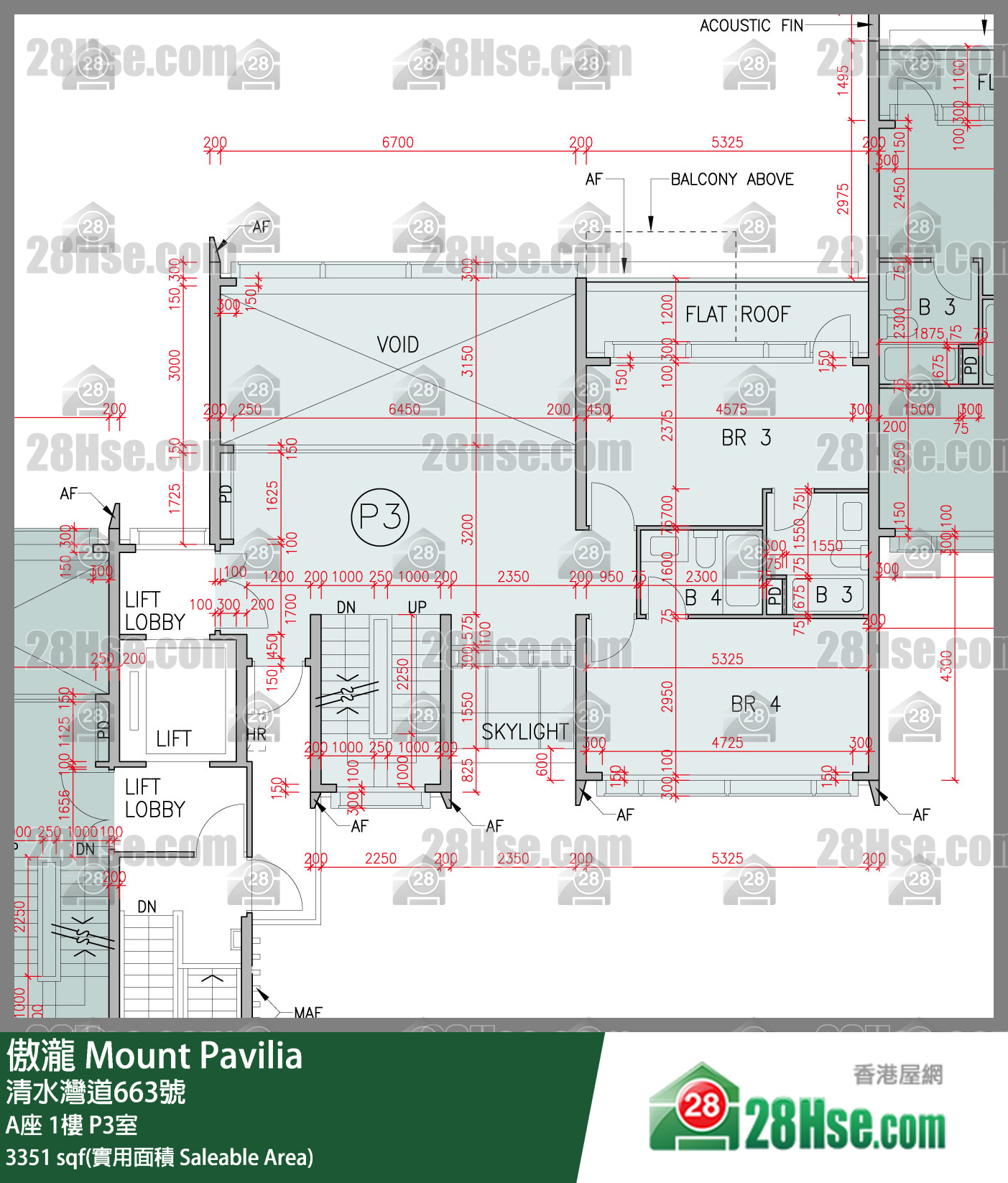 傲瀧 A座1樓 P3室 平面圖