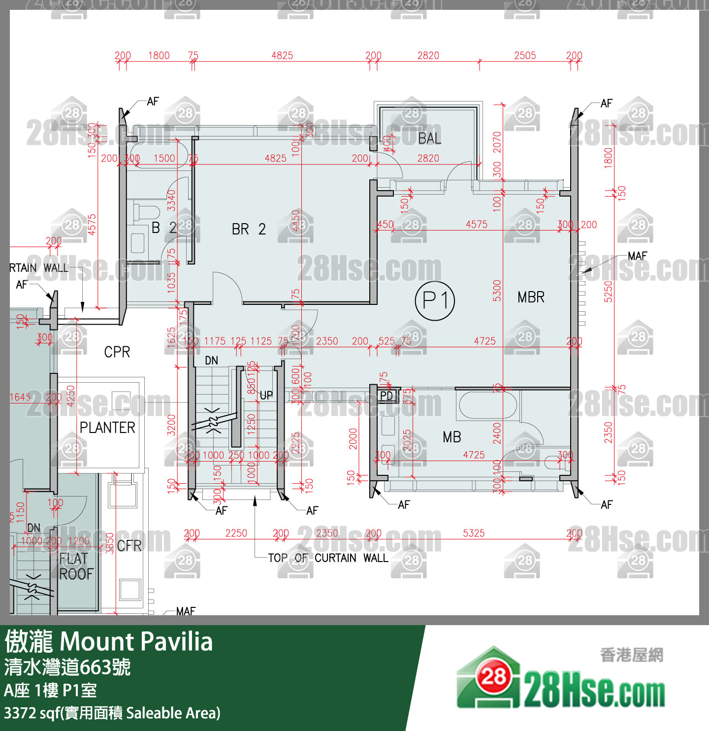 傲瀧 A座1樓 P1室 平面圖
