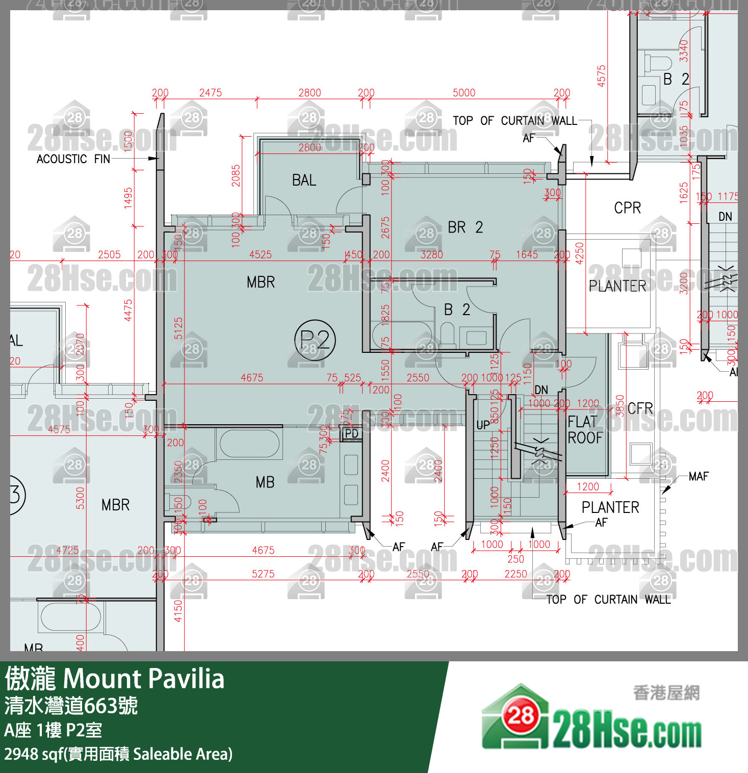 傲瀧 A座1樓 P2室 平面圖