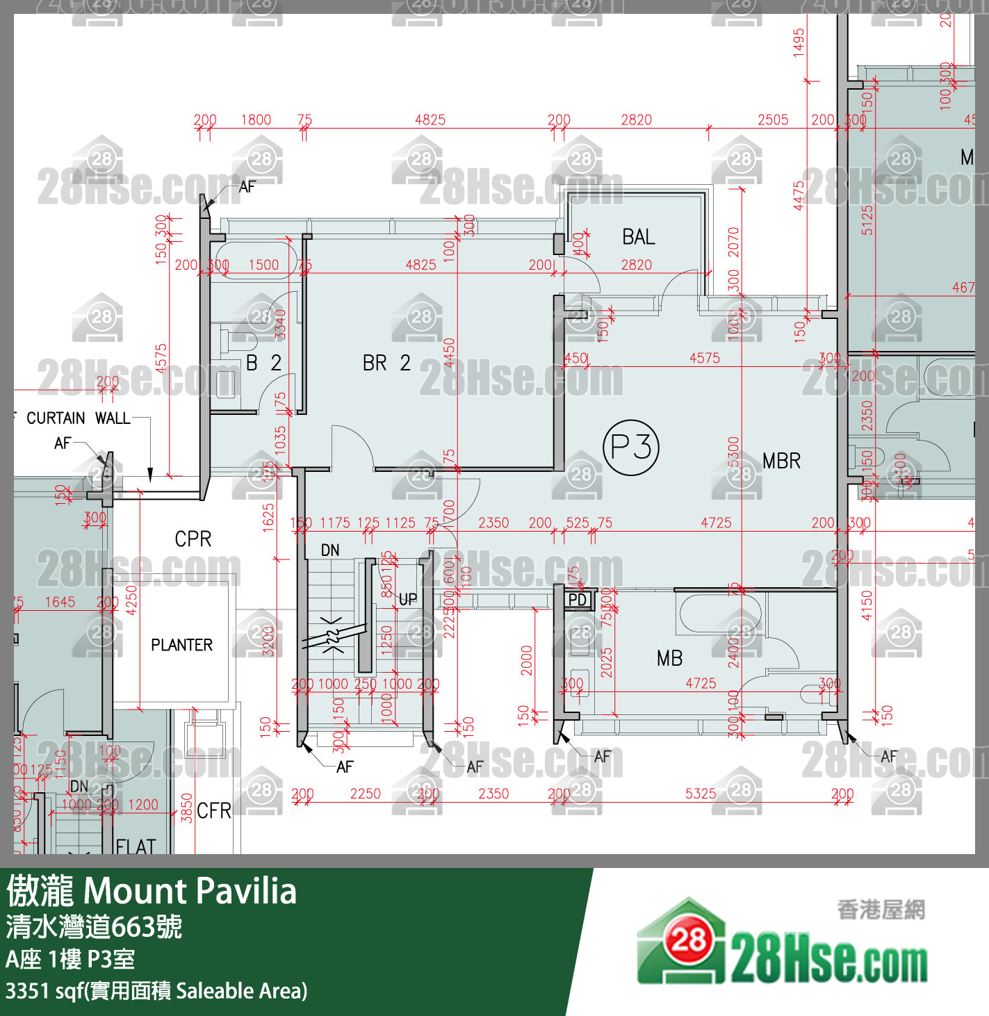 傲瀧 A座1樓 P3室 平面圖