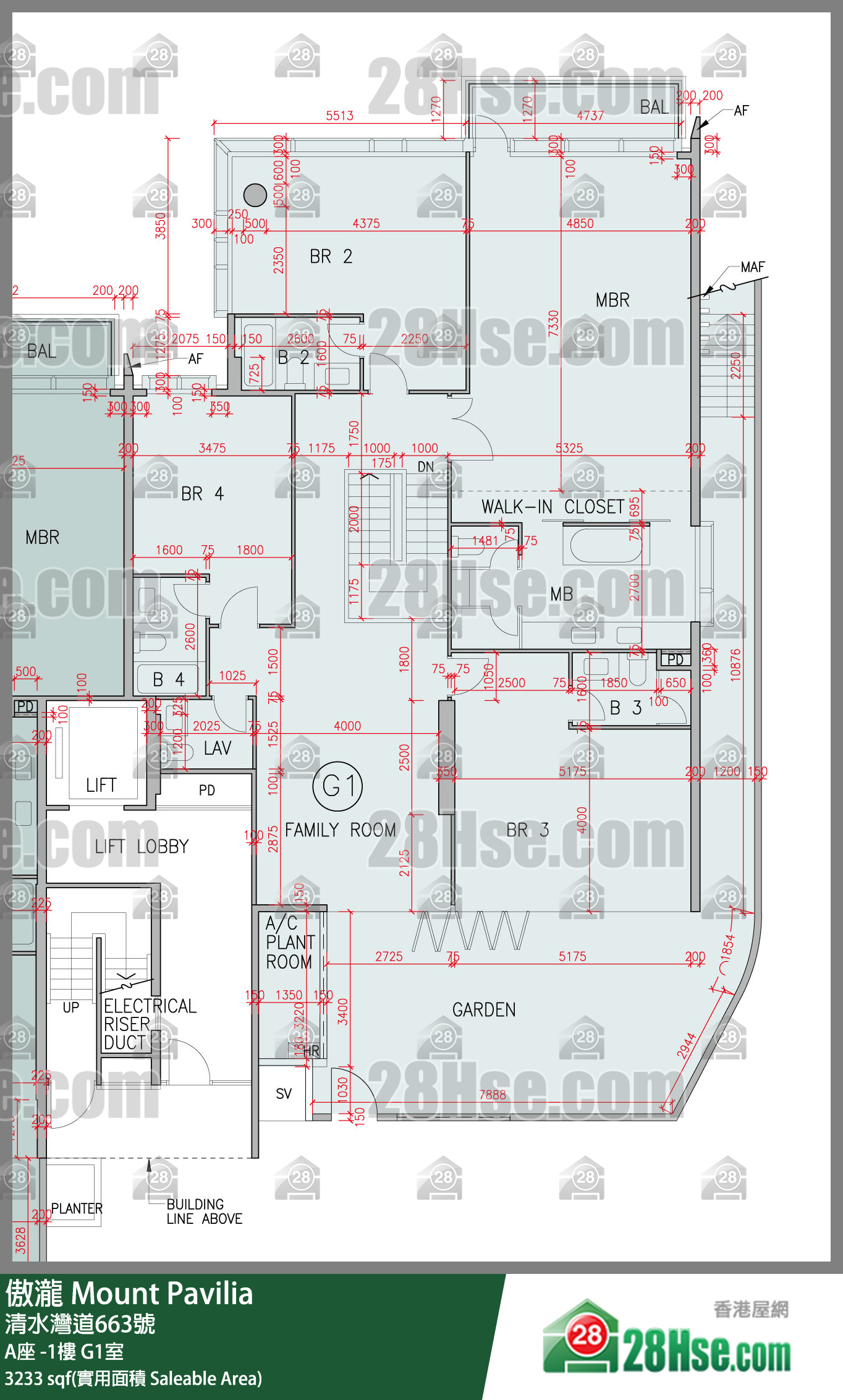 傲瀧 A座LG樓 G1室 平面圖