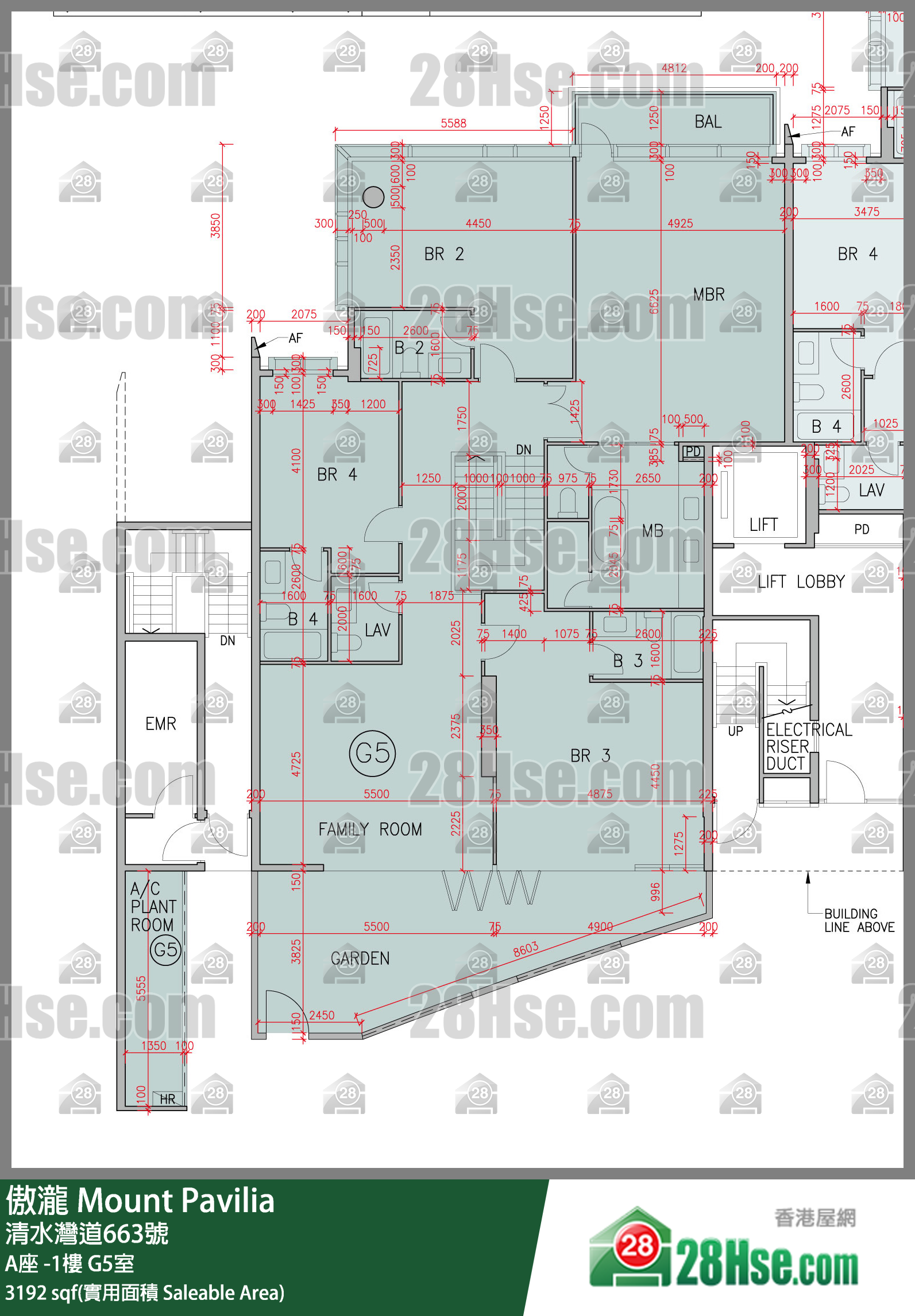傲瀧 A座LG樓 G5室 平面圖