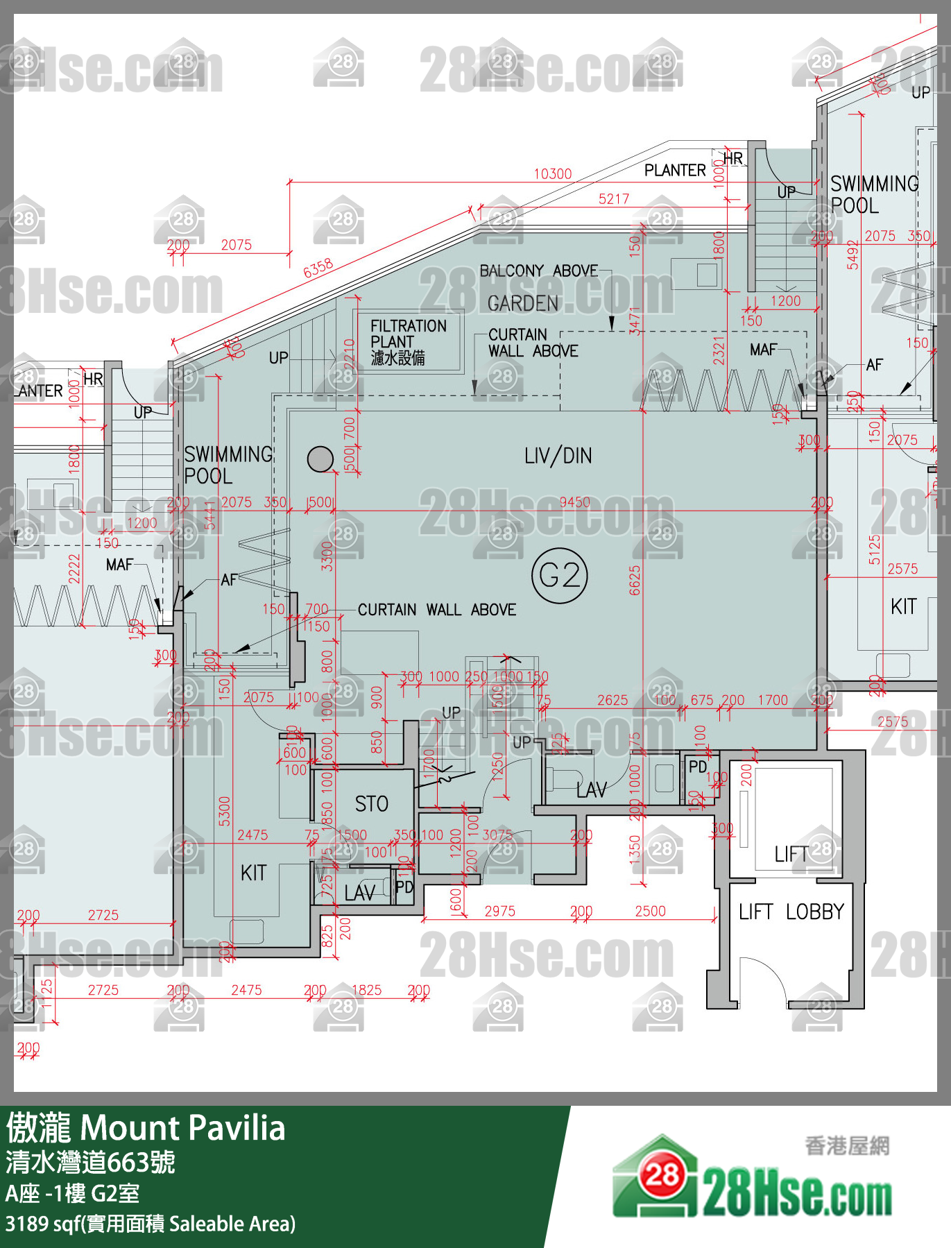 傲瀧 A座LG樓 G2室 平面圖