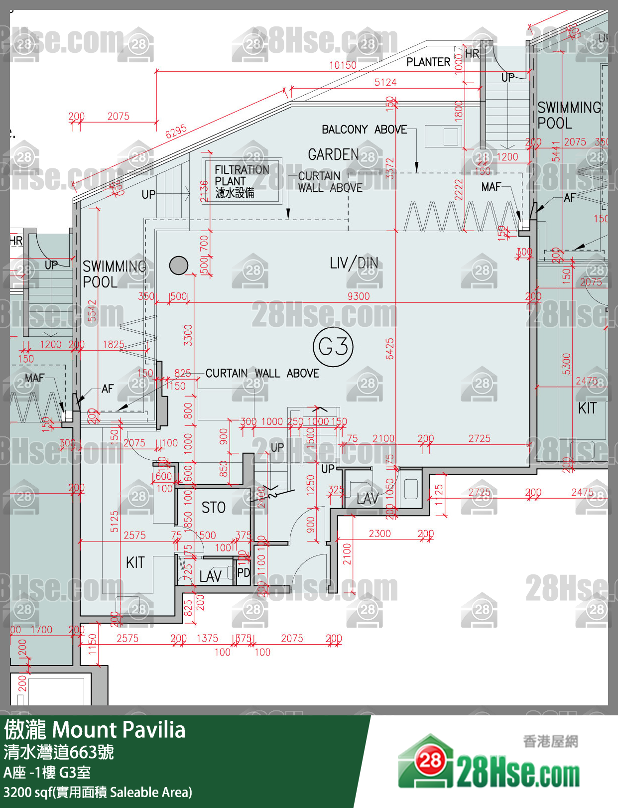 傲瀧 A座LG樓 G3室 平面圖