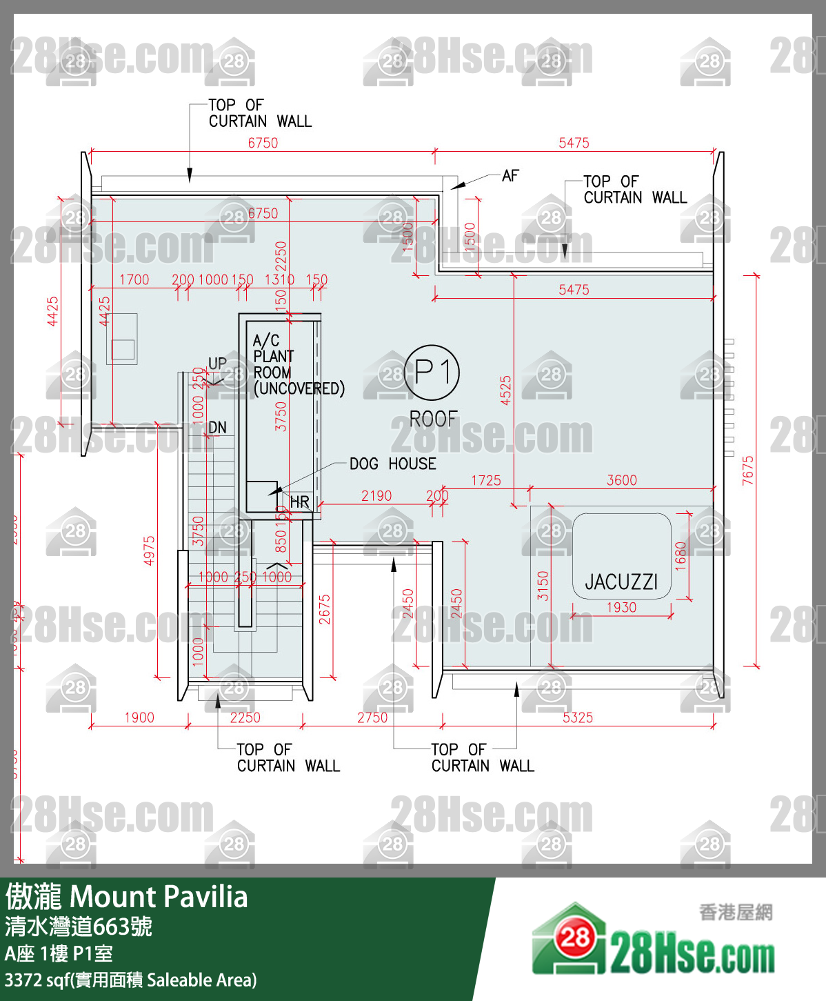 傲瀧 A座1樓 P1室 平面圖