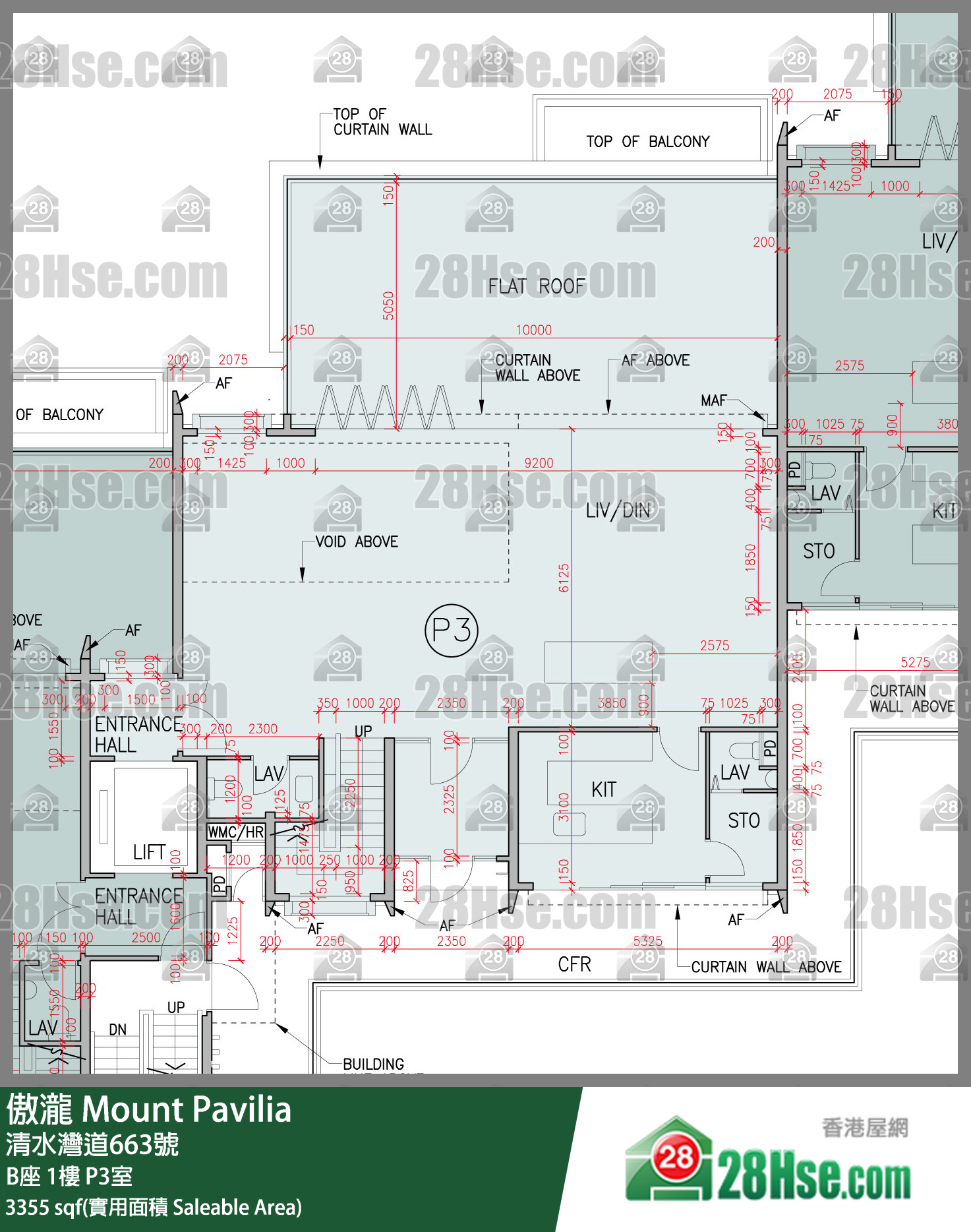 傲瀧 B座1樓 P3室 平面圖