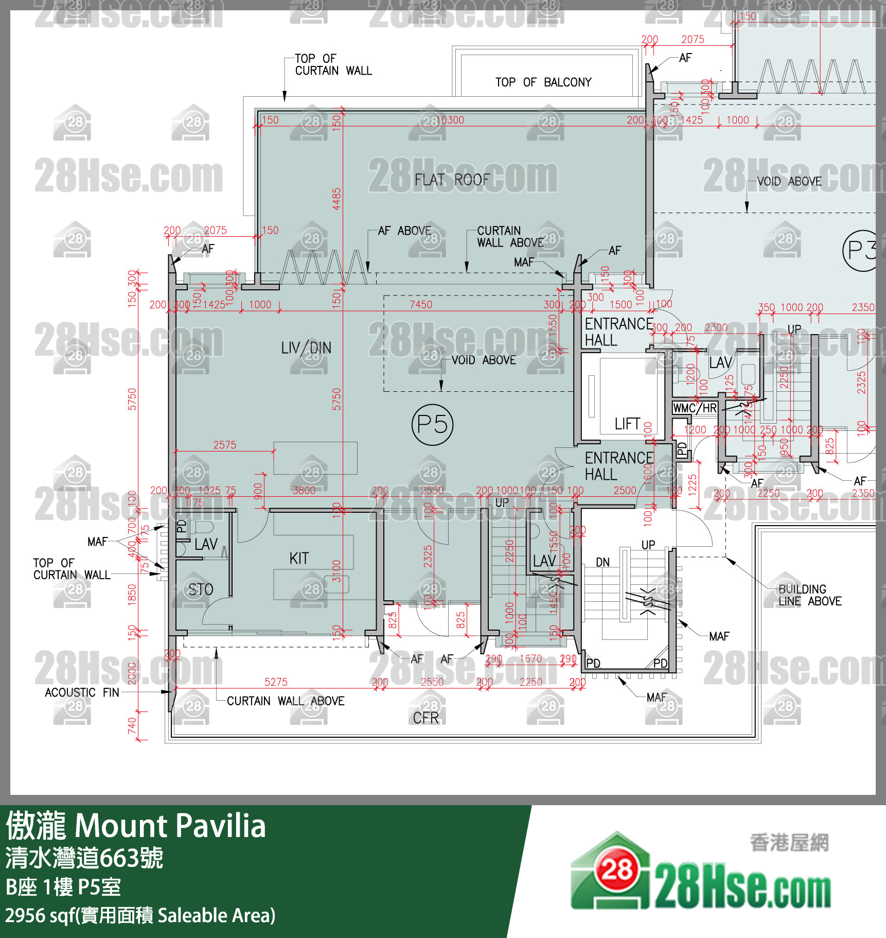 傲瀧 B座1樓 P5室 平面圖