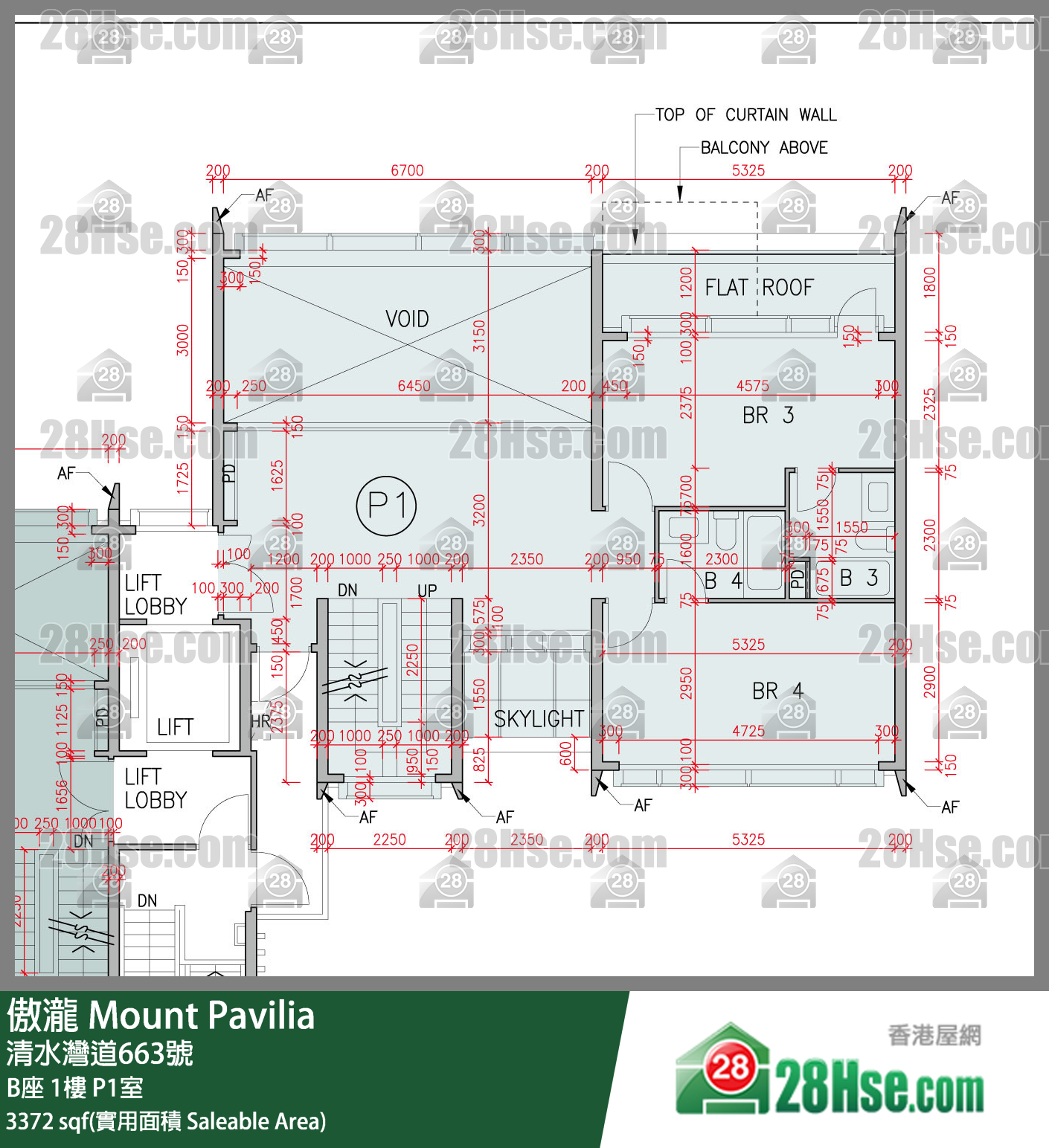 傲泷 B座1楼 P1室 平面图