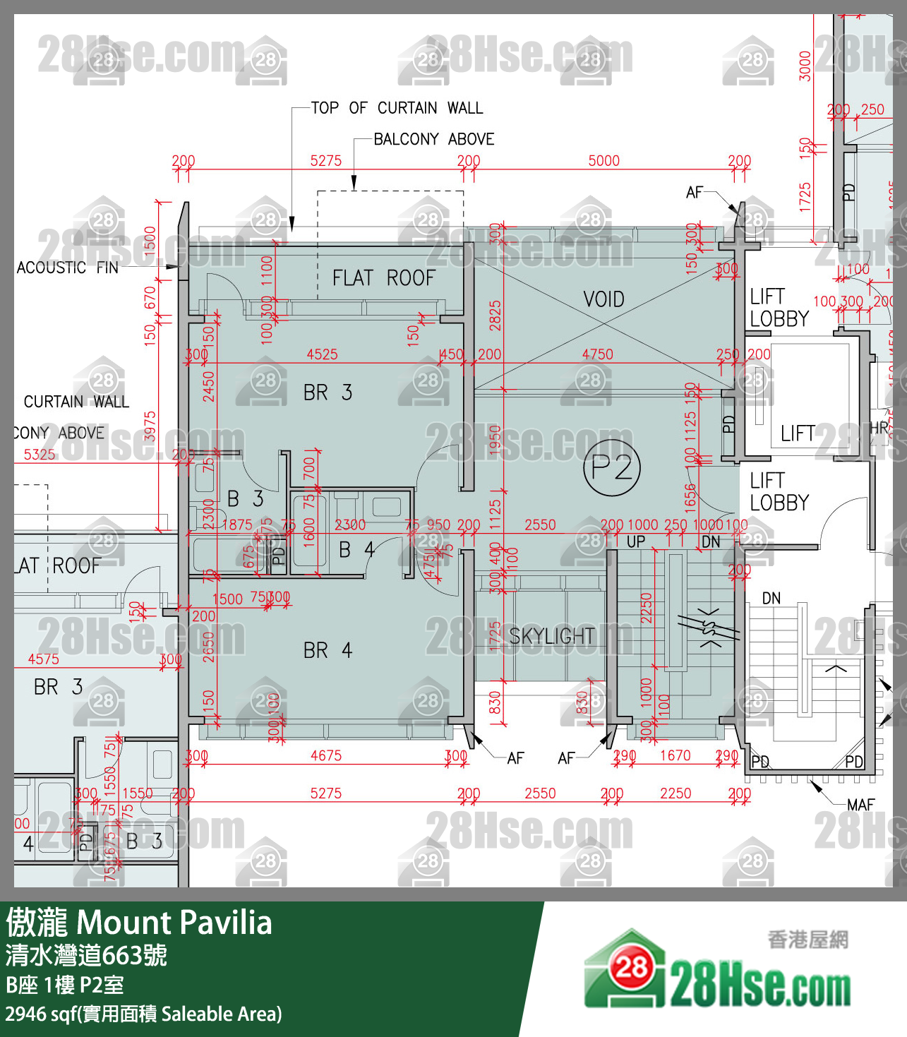 傲瀧 B座1樓 P2室 平面圖