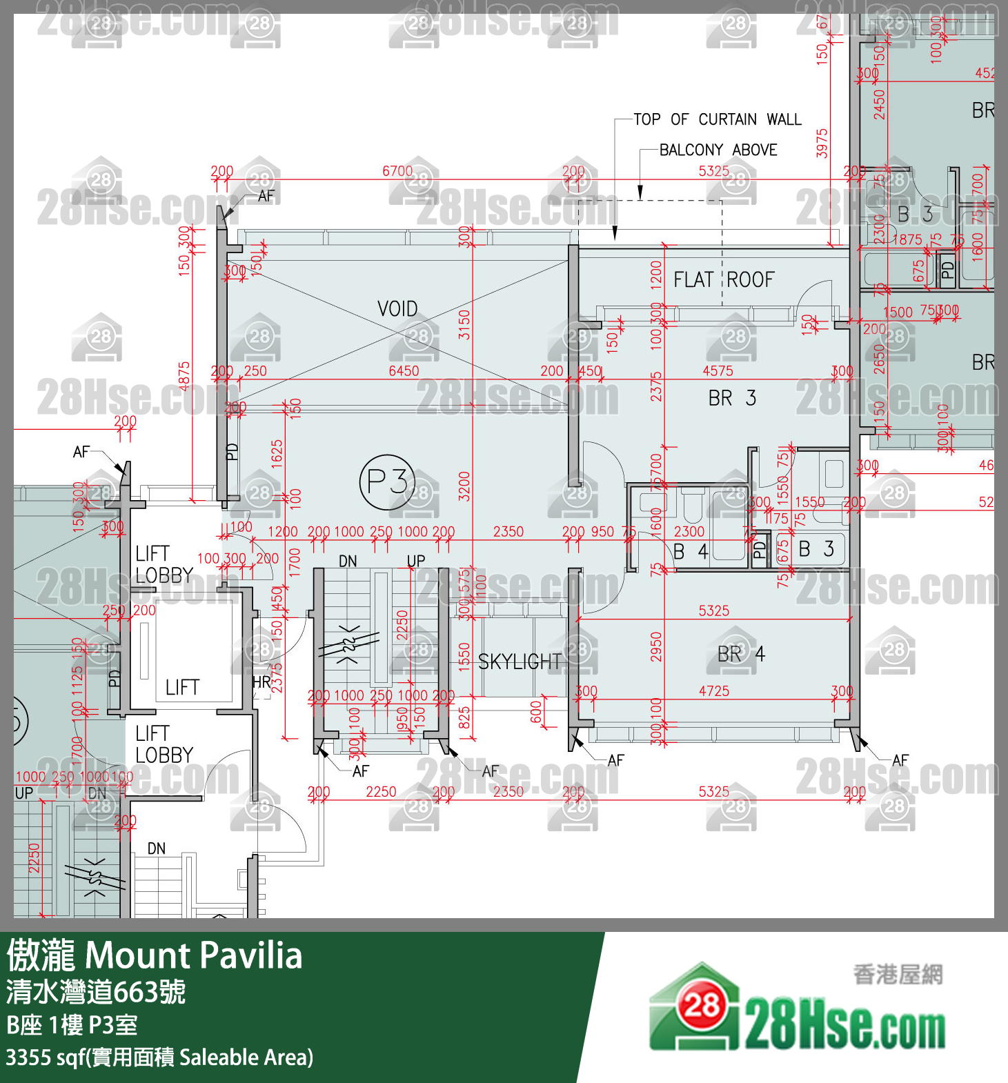 傲瀧 B座1樓 P3室 平面圖