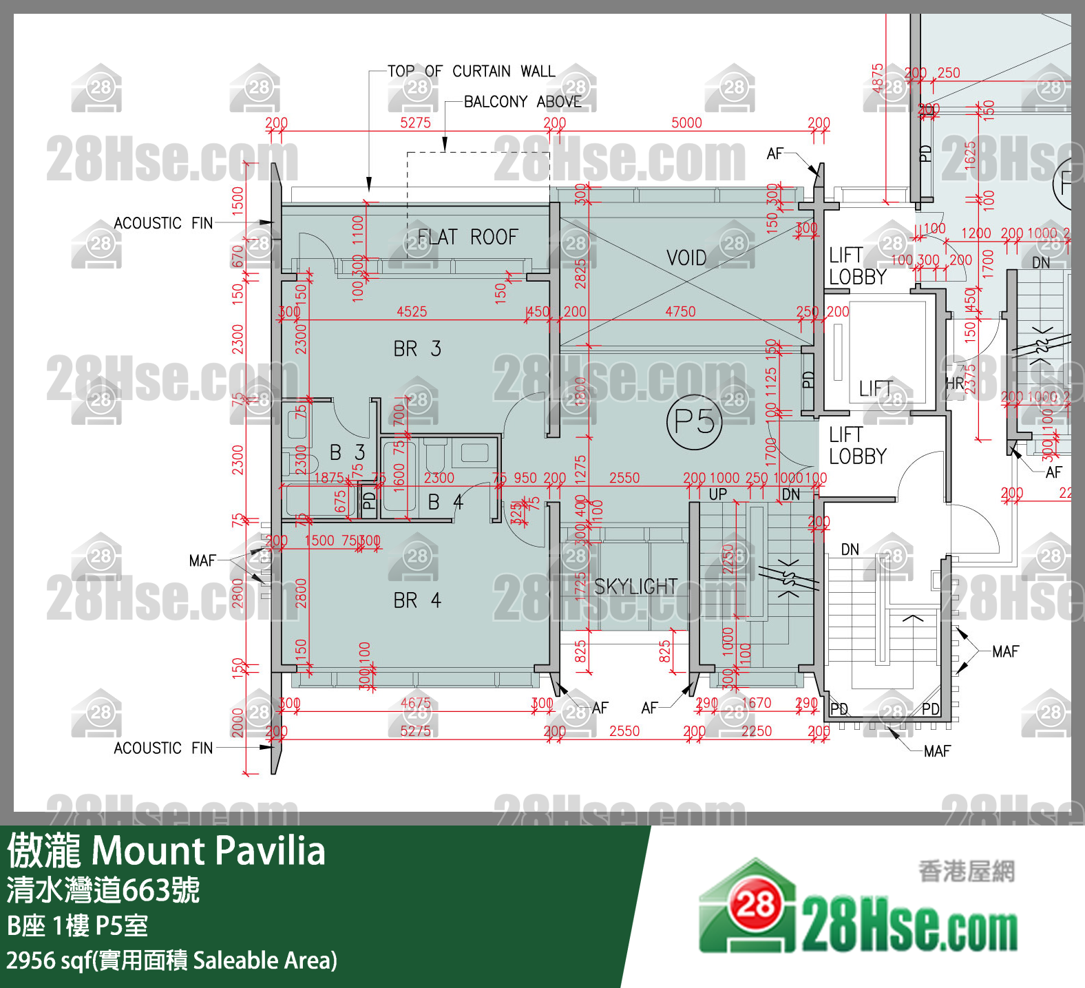 傲瀧 B座1樓 P5室 平面圖