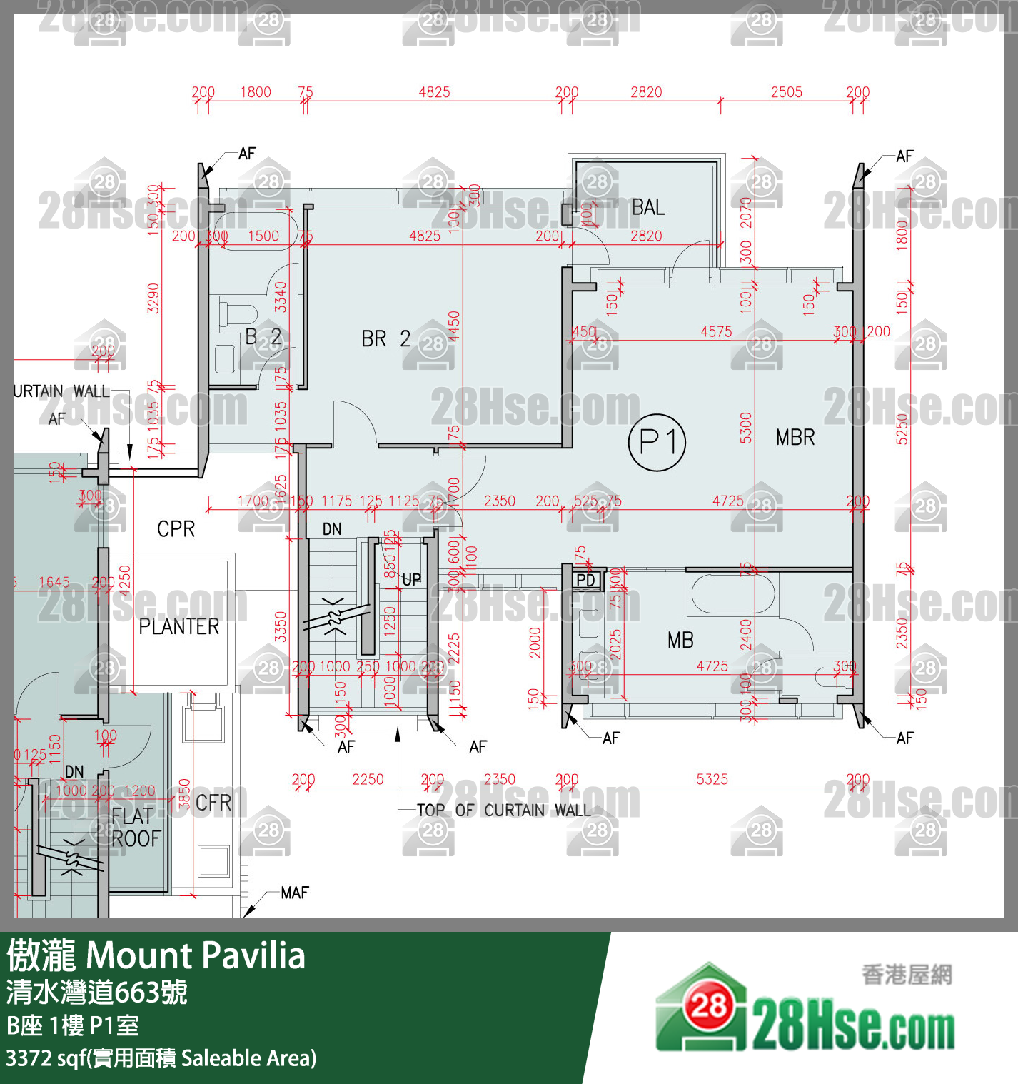 傲泷 B座1楼 P1室 平面图