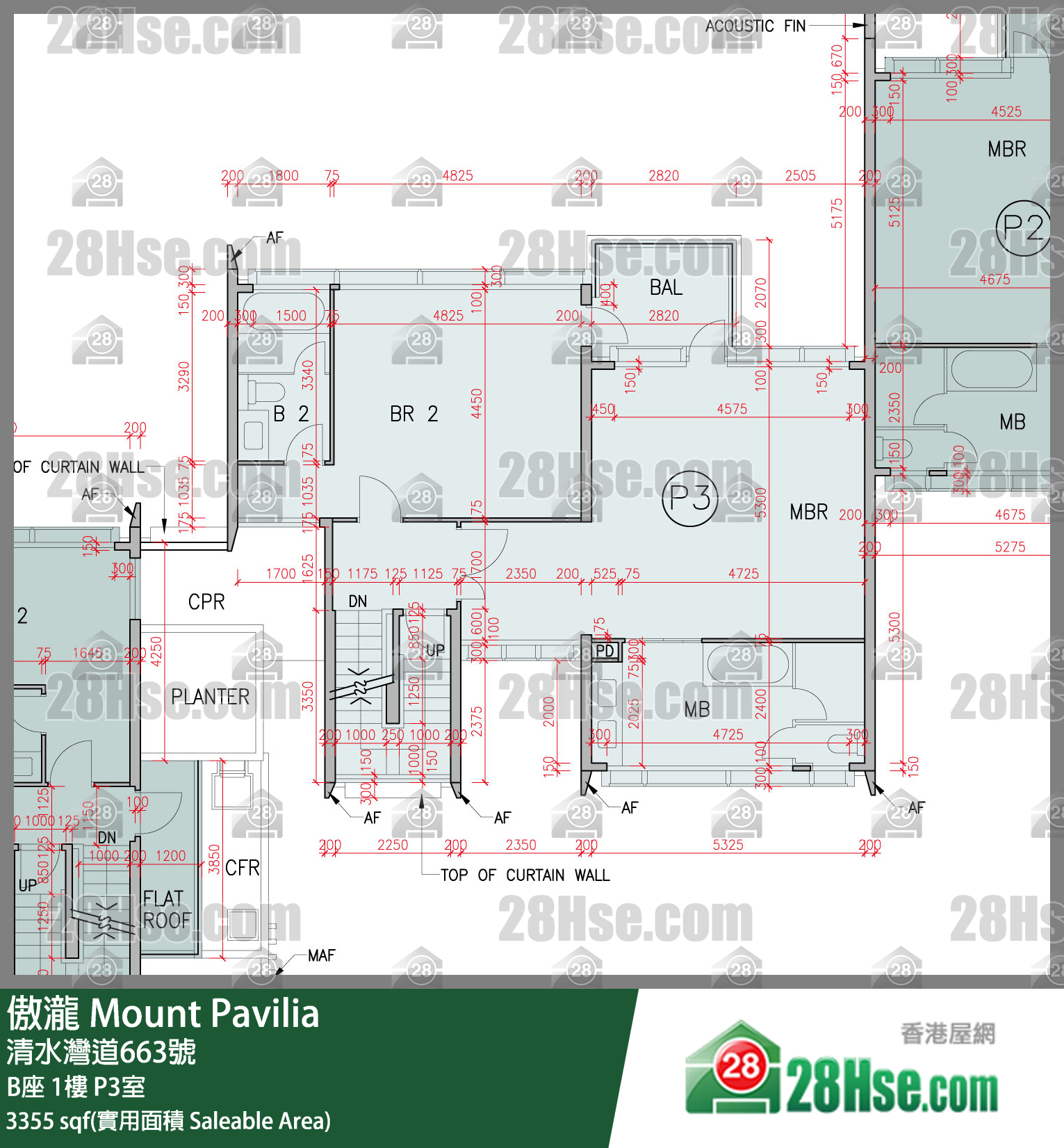 傲瀧 B座1樓 P3室 平面圖