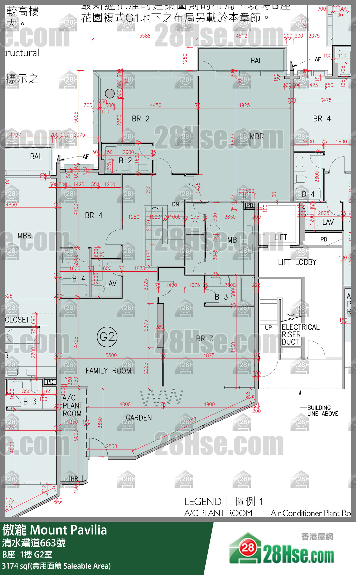 傲瀧 B座LG樓 G2室 平面圖