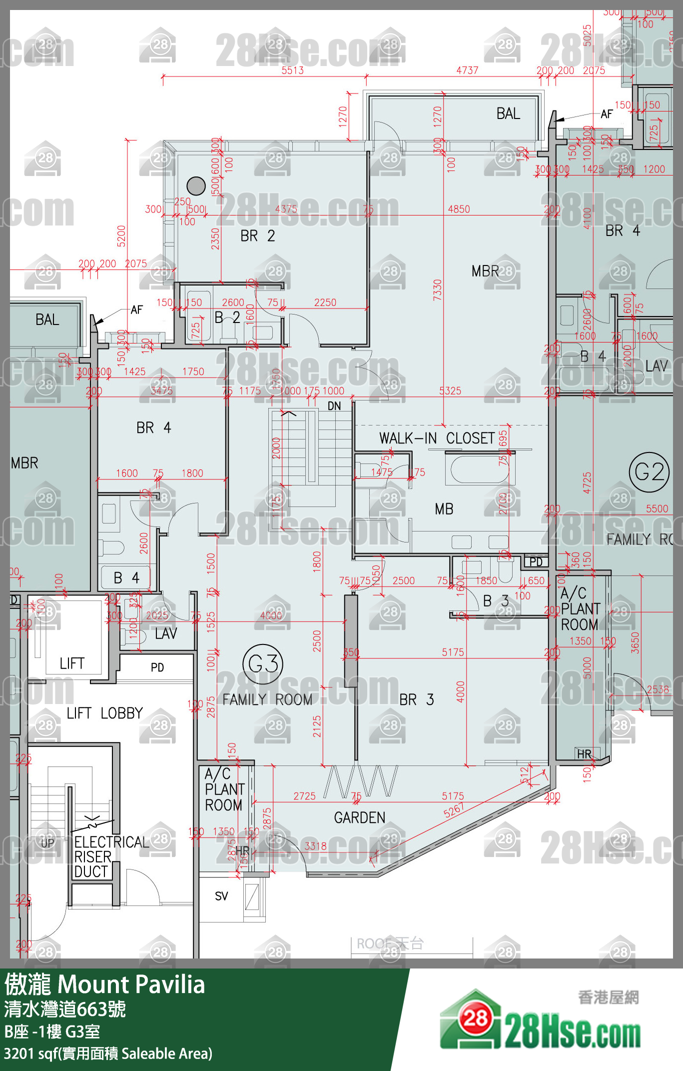 傲瀧 B座LG樓 G3室 平面圖