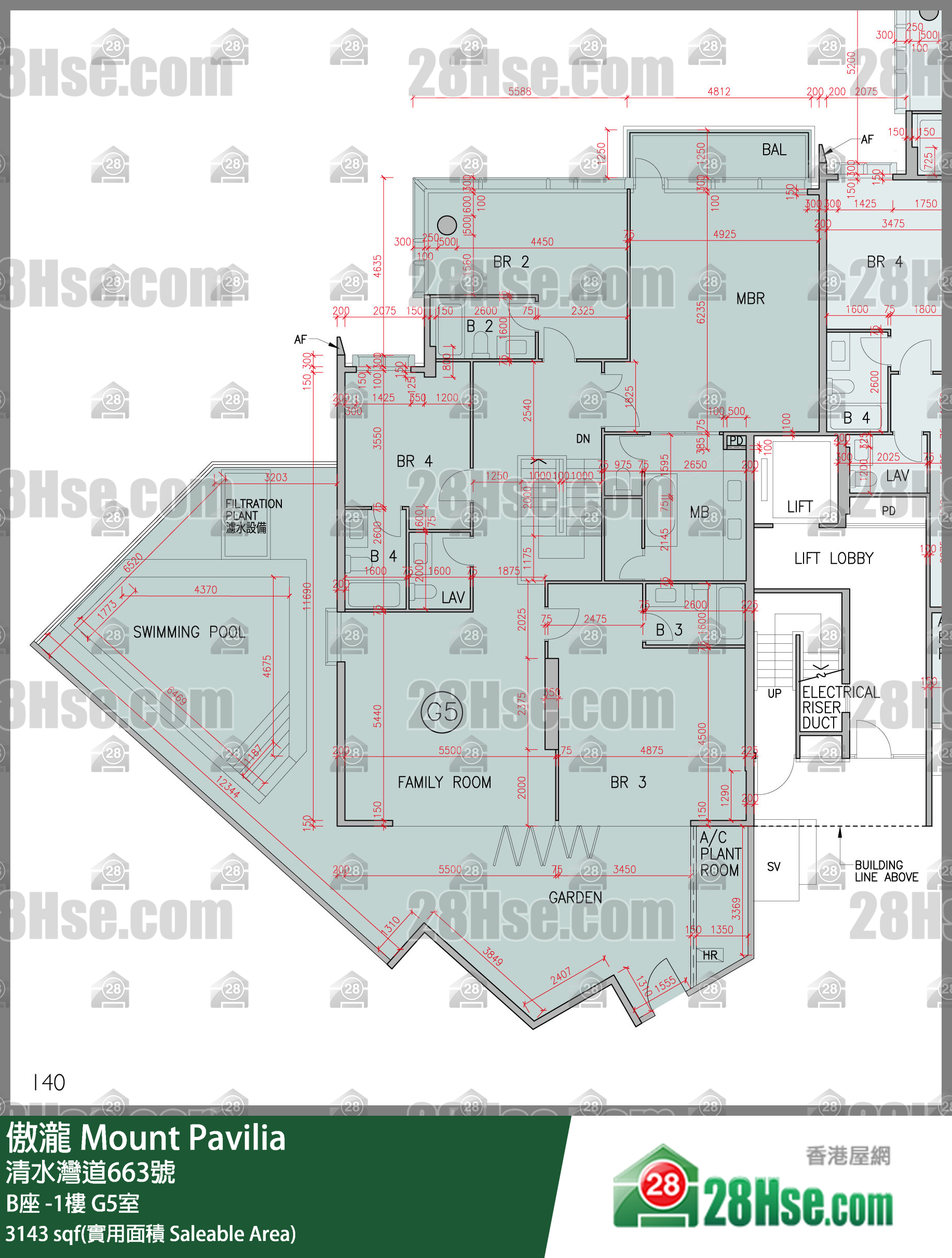 傲瀧 B座LG樓 G5室 平面圖