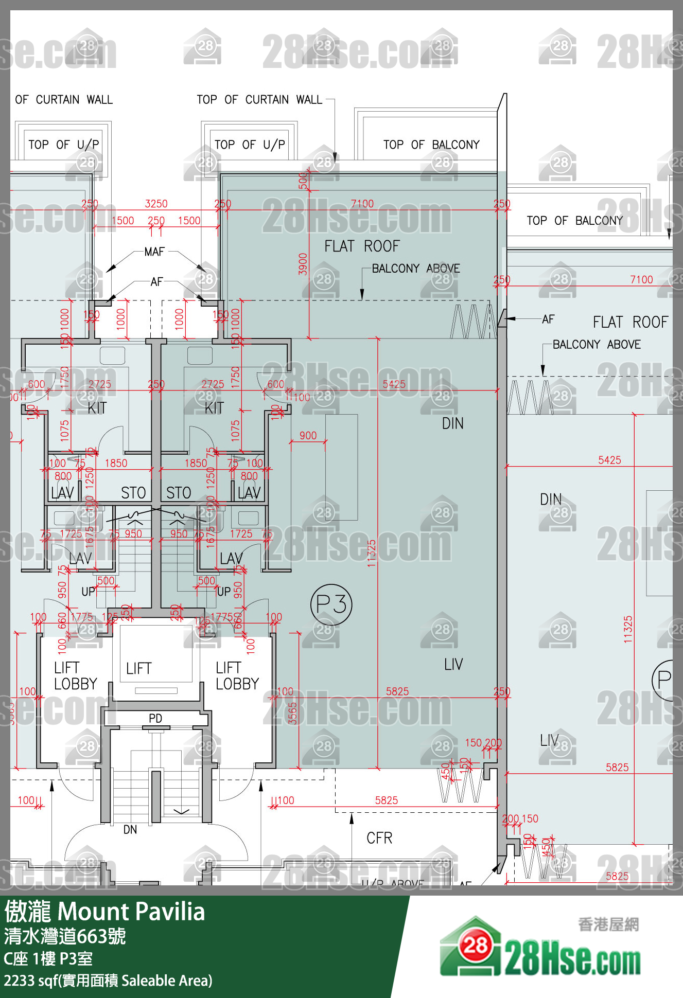 傲瀧 C座1樓 P3室 平面圖
