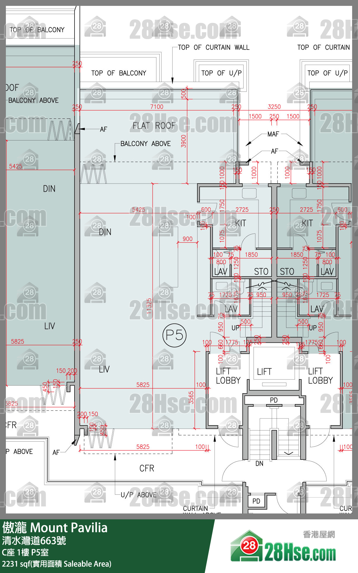 傲瀧 C座1樓 P5室 平面圖
